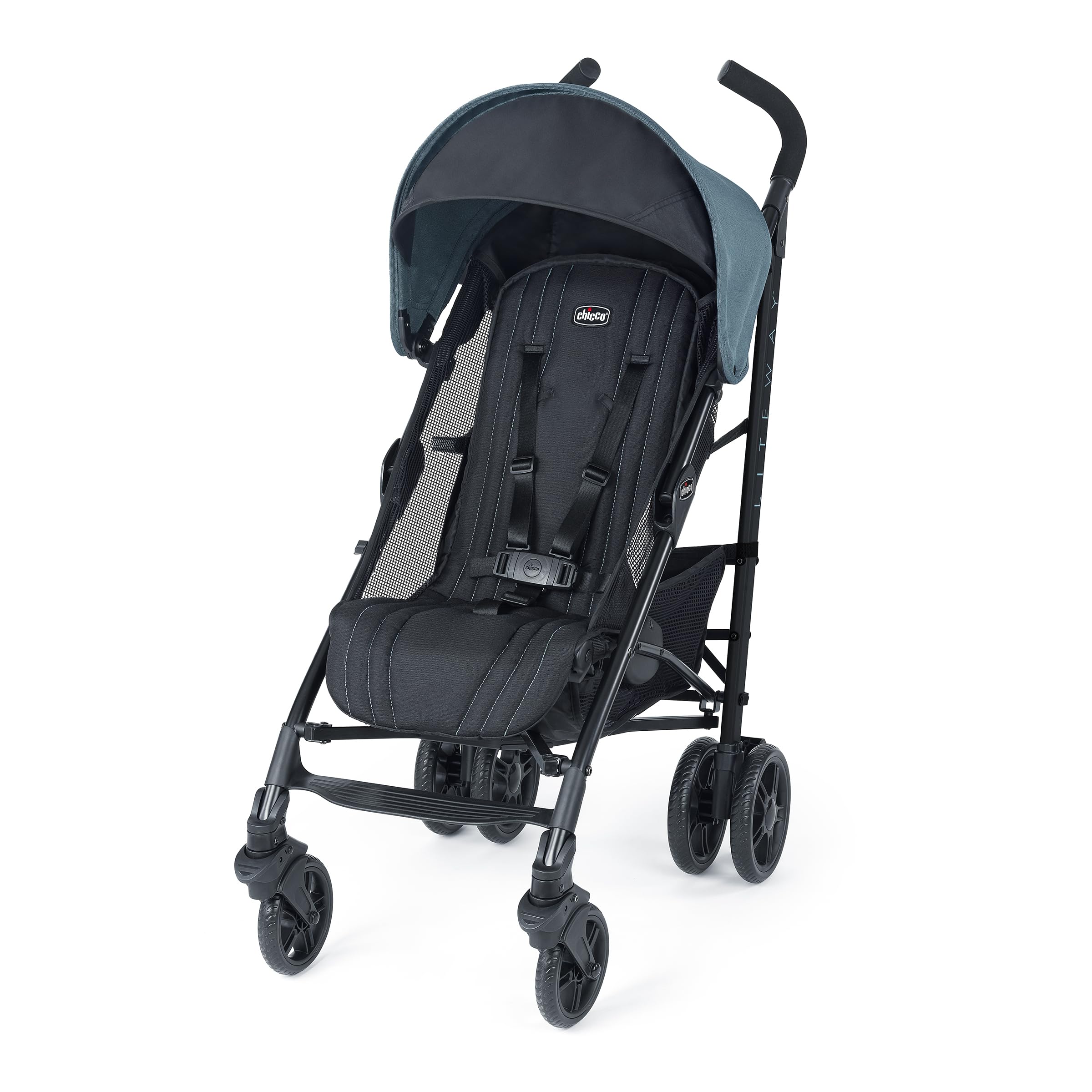 Chicco Liteway Compact Lightweight Umbrella Stroller for Babies & Toddlers up to 40 lbs - Aluminum Frame, Easy Fold Travel Stroller | Arctic Blue - Perfect for City Walks, Travel & Everyday Use