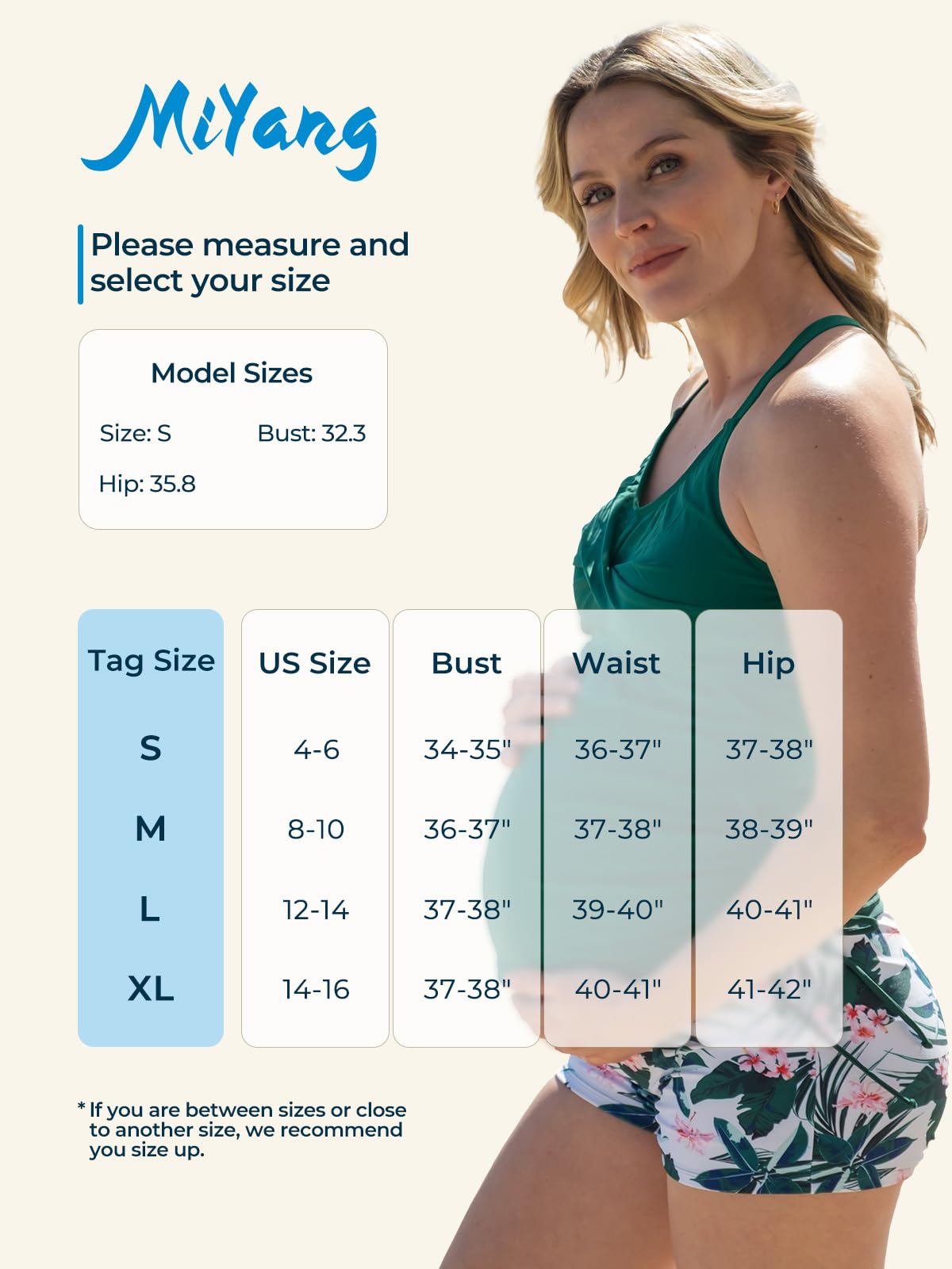 MiYang Maternity Tankini Swimsuit - Criss Cross Back Two Piece Pregnancy Bathing Suit with Ruched Tie Side - Perfect for Beach, Pool & Maternity Photoshoots