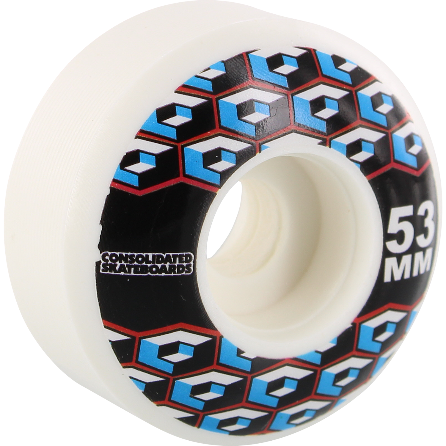 53mm White Cracked Cube Skateboard Wheels - Set of 4 - High Performance Urethane Wheels for Street Skating, Park Riding & Cruising - Durable & Smooth Ride for Beginners & Pros