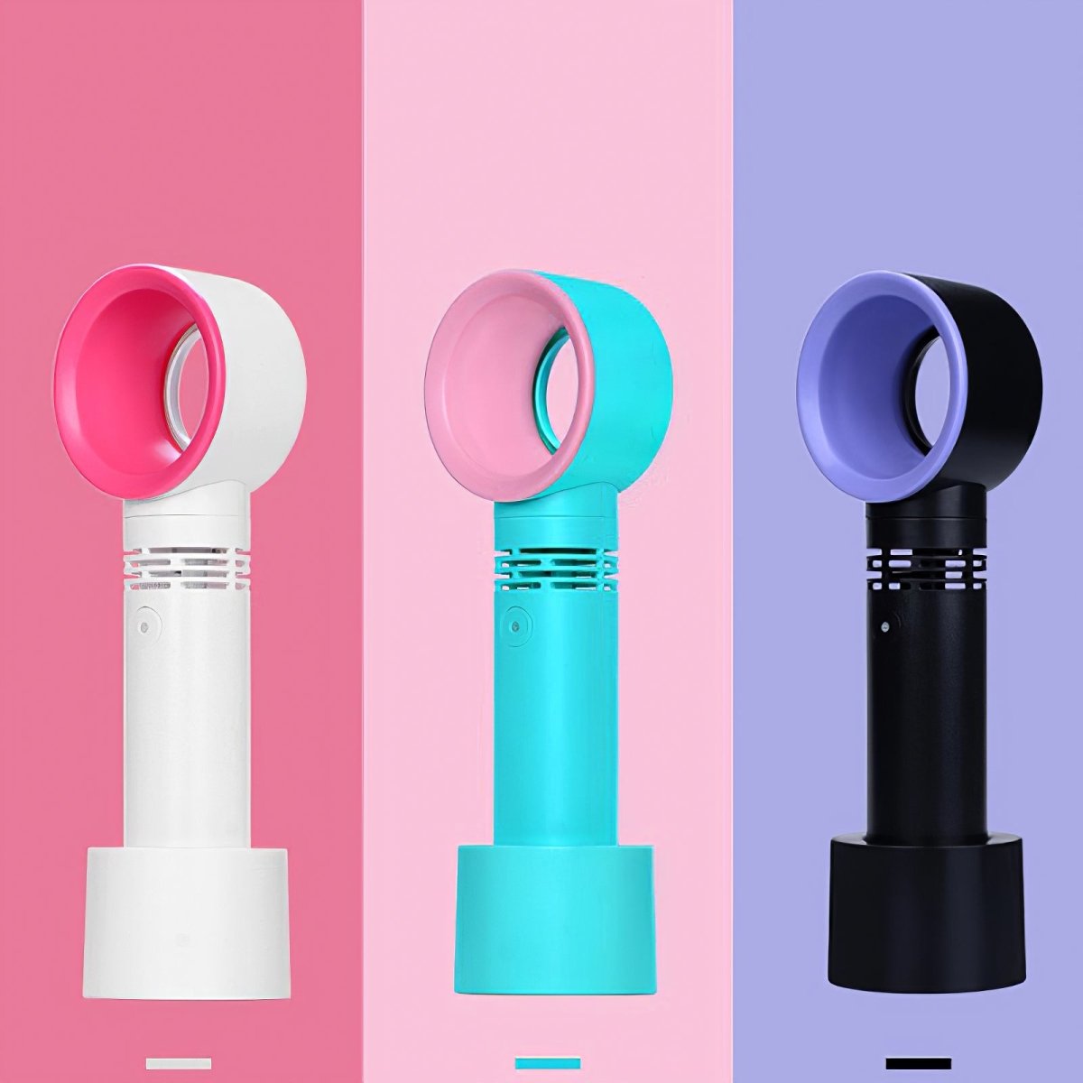 Rechargeable Portable Bladeless Fan - USB Desk Fan with 3 Speeds, Quiet Cooling for Office, Home, Travel & Outdoor Use