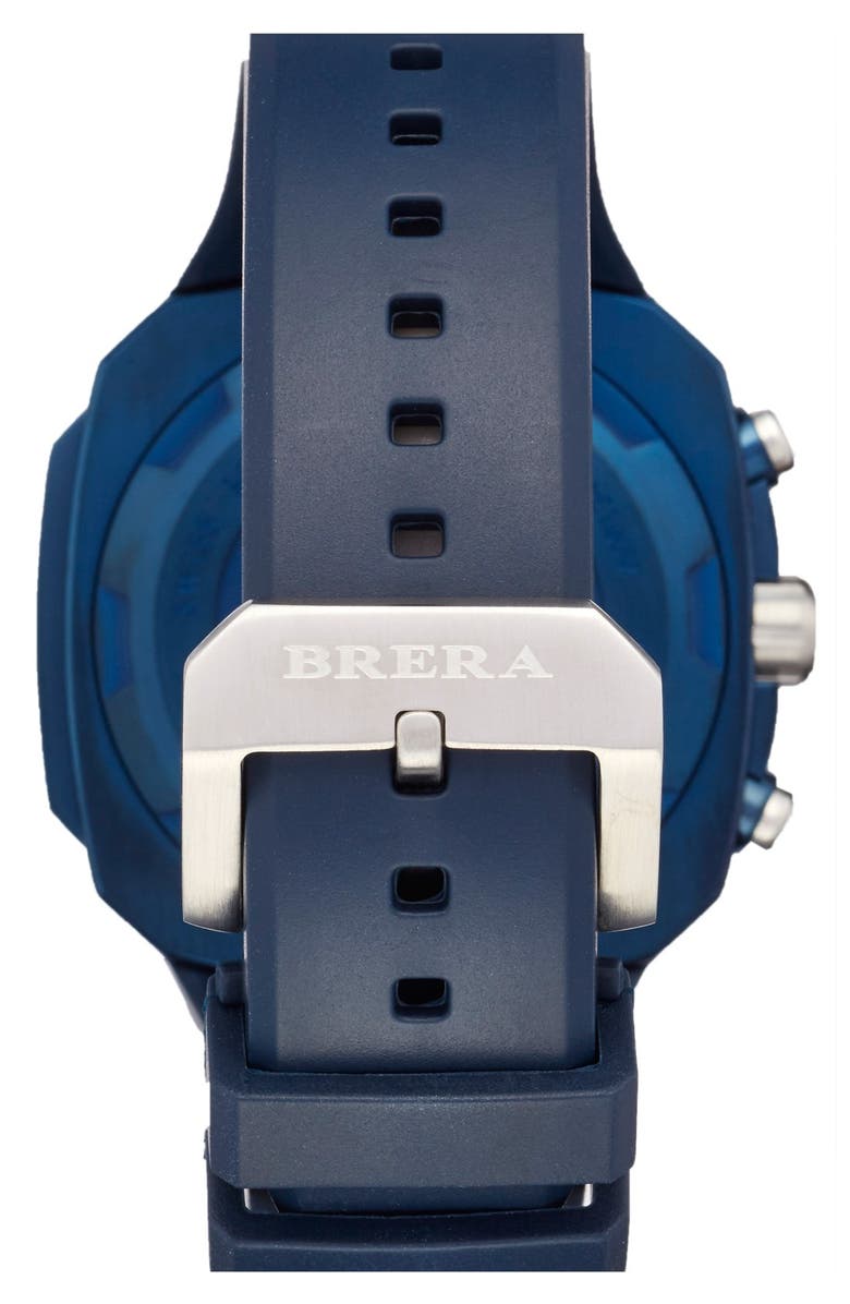 Brera Orologi BRSS2C4606 'Supersportivo' Square Chronograph Rubber Strap Watch for Men - 44mm x 46mm Waterproof Sports Watch | Perfect for Running, Swimming & Outdoor Activities