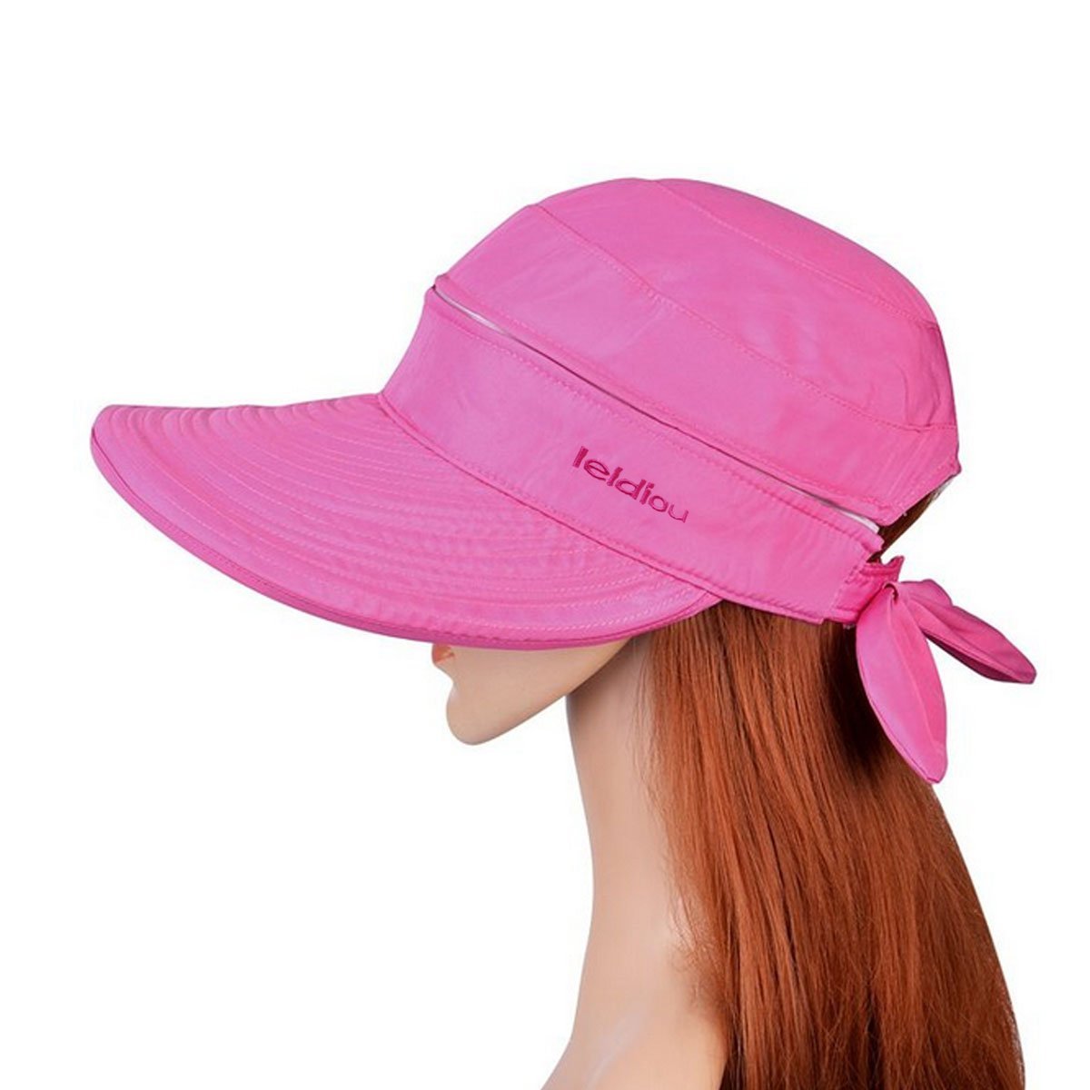 Asian Women's Bowknot Sun Hat - Wide Brim UV Protection Visor Cap for Summer Beach, Garden, and Outdoor Activities