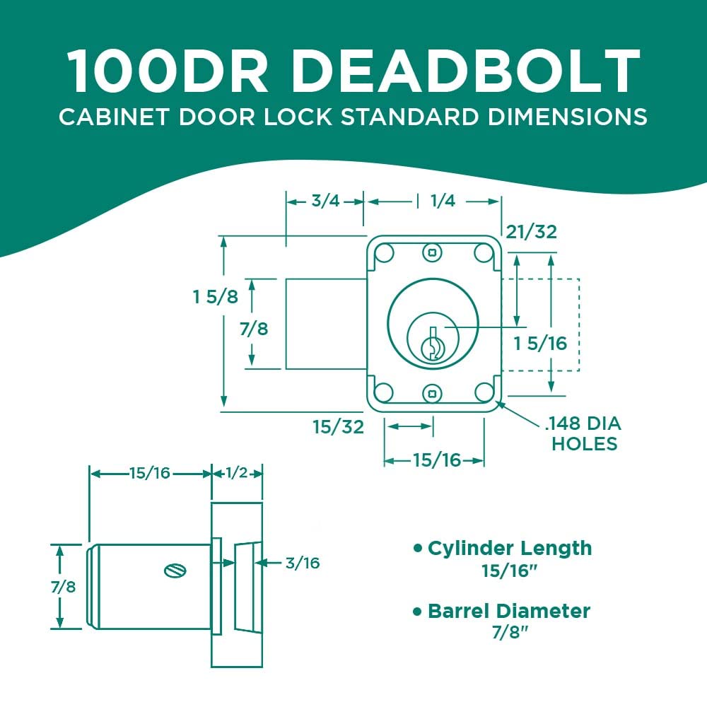 100DR Deadbolt Lock - 7/8