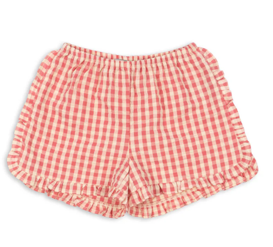 KONGES SLOJD Kim Frill Shorts for Baby Girls 12M-2Y | Soft Cotton Summer Shorts with Lace Trim | Perfect for Playtime, Beach & Photo Shoots