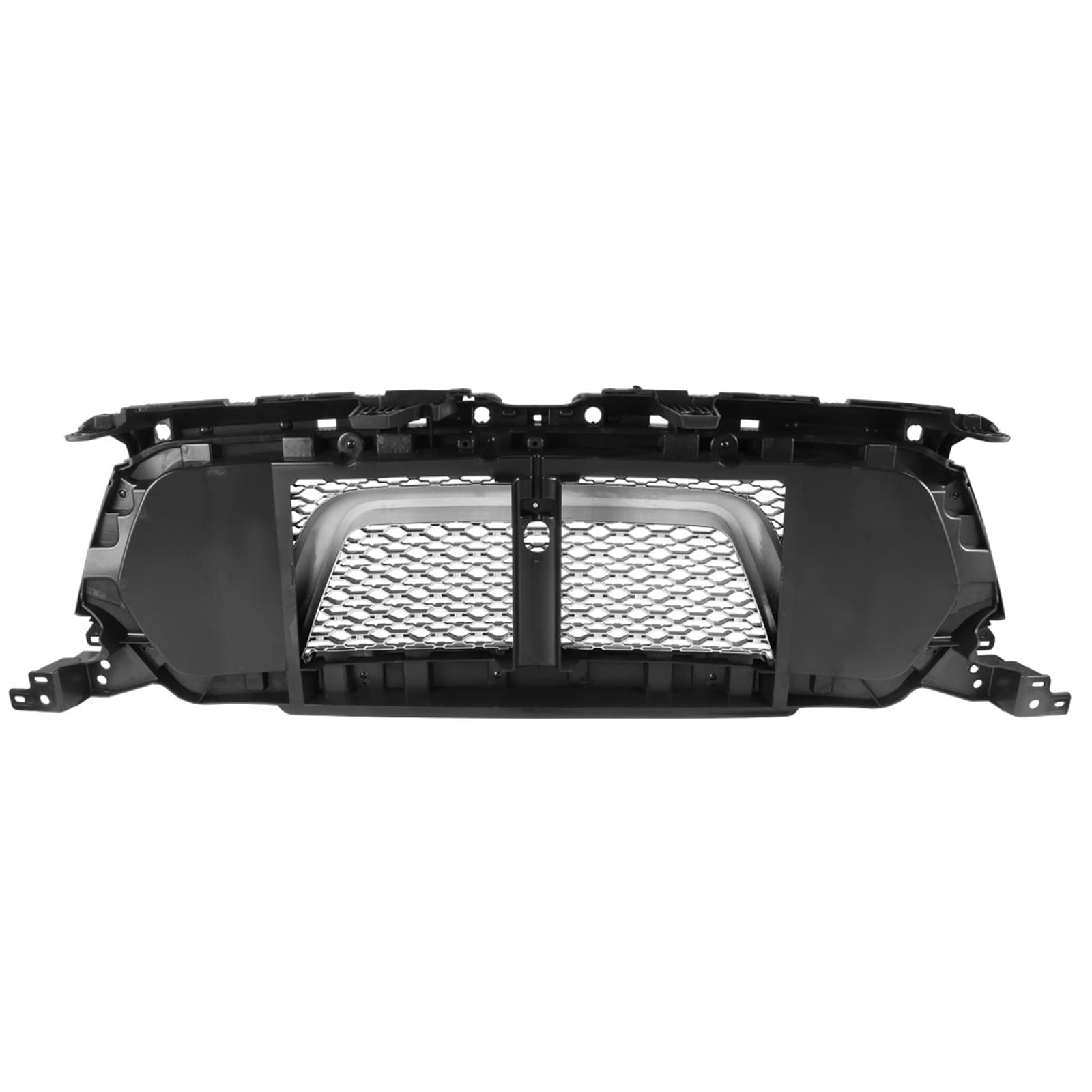 IKON MOTORSPORTS Chrome Rebel Style Front Bumper Hood Upper Grill Compatible With 2019-2023 Dodge Ram 1500 Tradesman Big Horn Laramie - Upgrade Your Truck's Appearance for Off-Road & Daily Driving