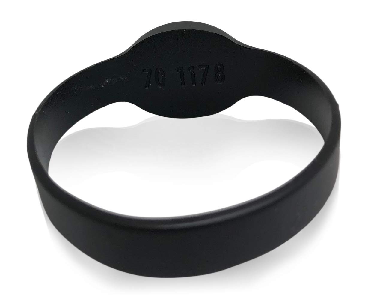 100 Pack Black 26-Bit Proximity Wristbands - Compatible with ISOProx 1386/1326 & H10301 Format Readers - Works with Most Access Control Systems - Ideal for Gyms, Water Parks, and Secure Facilities