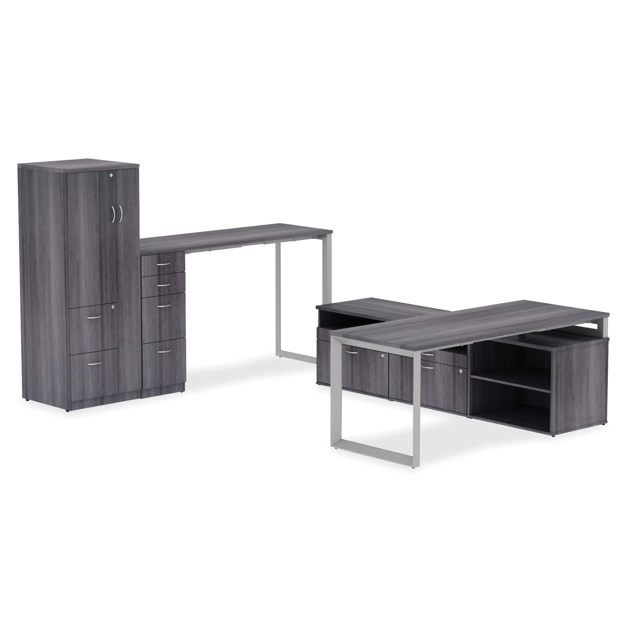Lorell Relevance Series Charcoal Laminate Office Desk - Modern Home & Business Workspace Furniture for Office, Study Room & Home Office