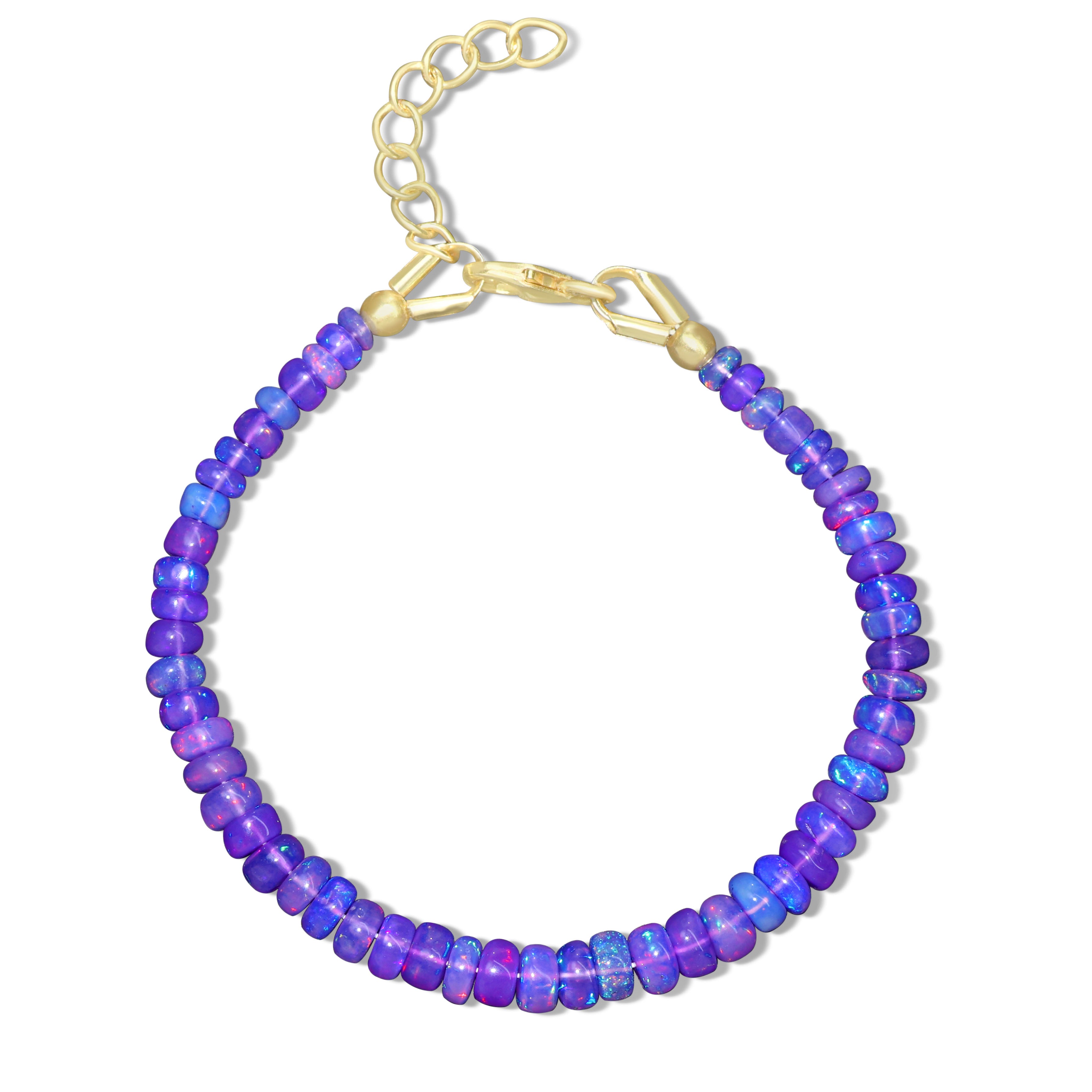 Lavender Opal Rondelle Beads Gold Filled Bracelet - Elegant Handmade Jewelry for Women, Gift for Her, Wedding, Party & Special Occasions