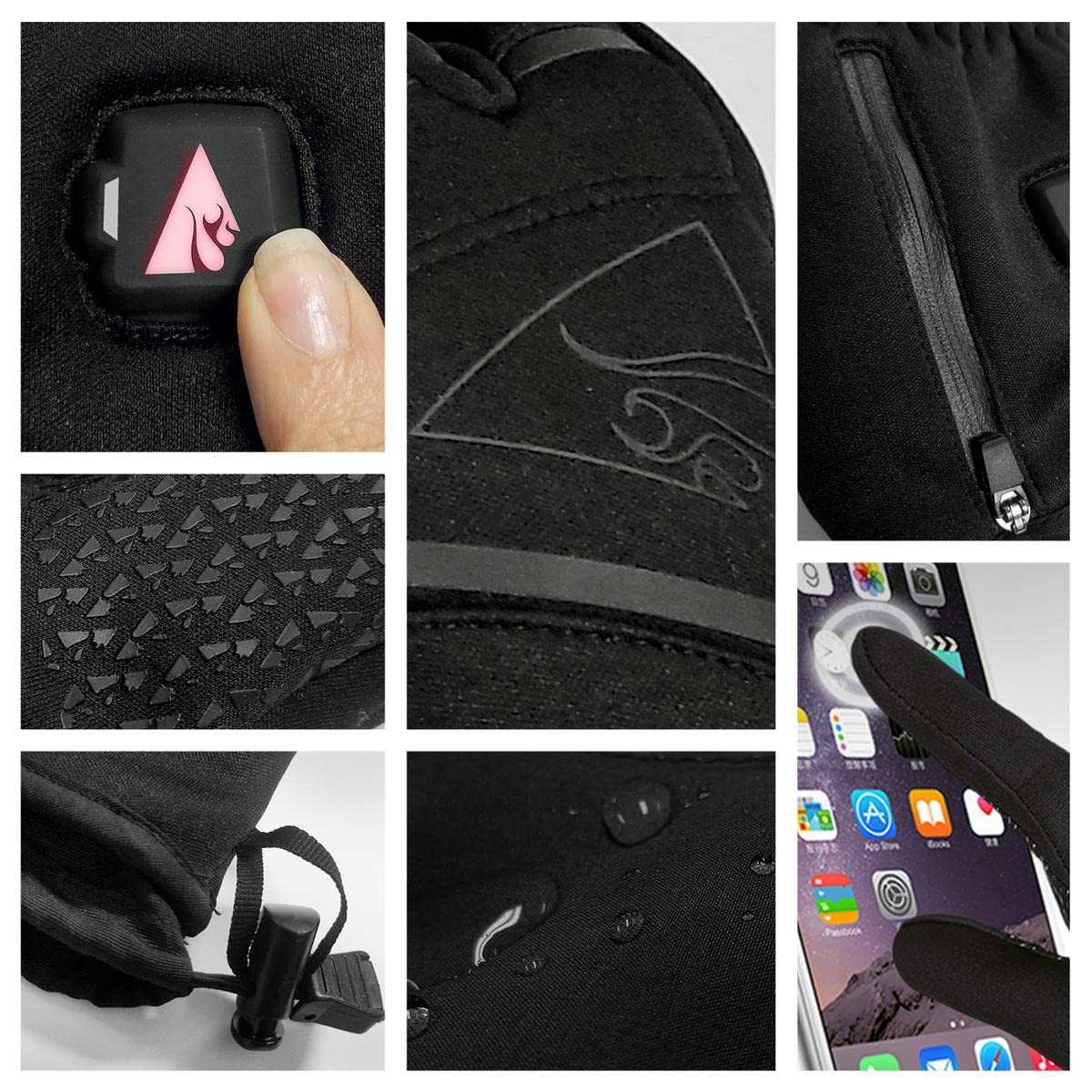ActionHeat 5V Lightweight Battery Heated Gloves for Women - Waterproof & Windproof, 3 Adjustable Heat Levels, 8 Hours Heating - Perfect for Skiing, Snowboarding, Hiking & Winter Outdoor Activities