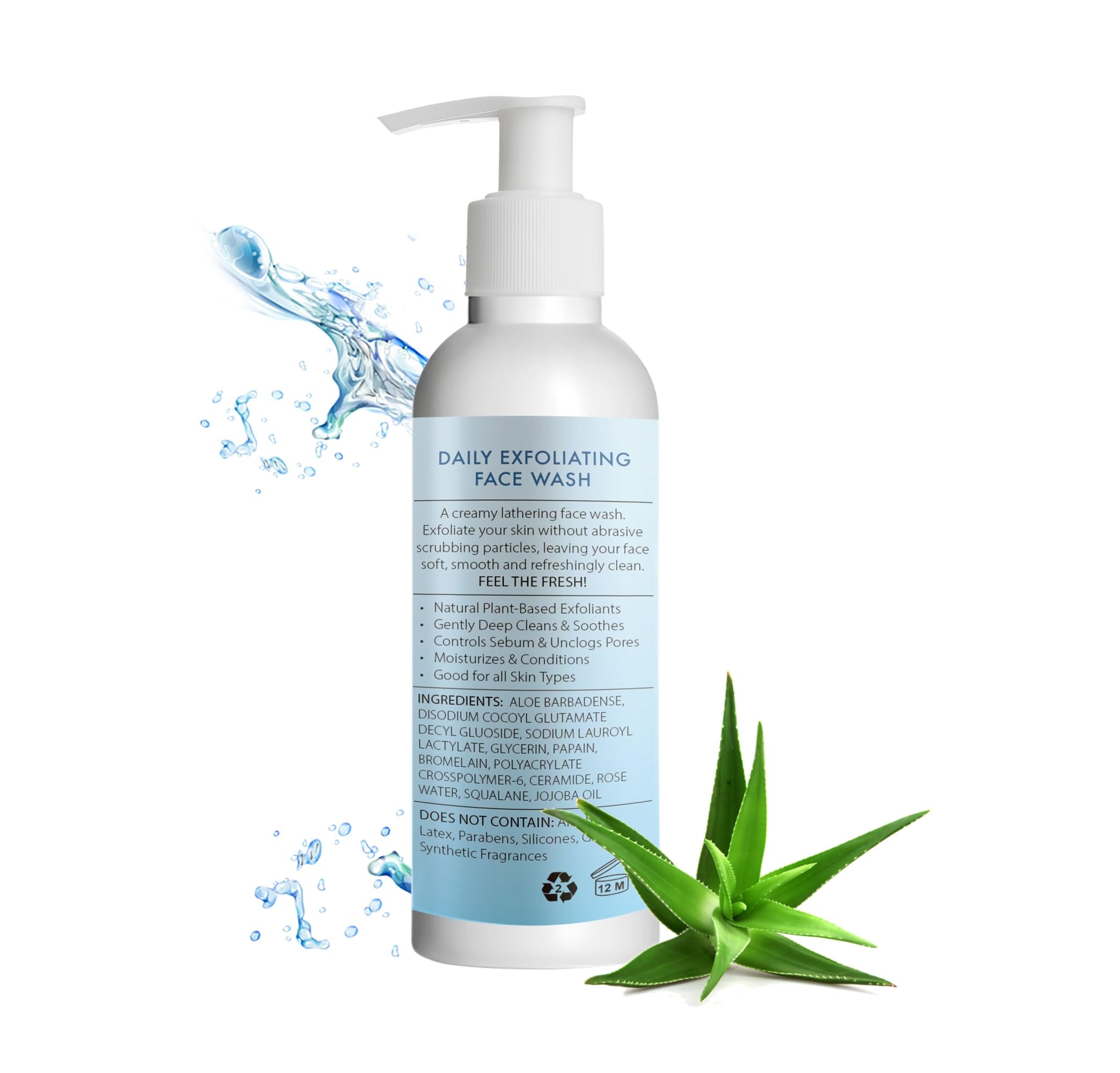 Best Exfoliating Face Wash for Clear Skin - Gentle Daily Cleanser with Natural Scrubs - Perfect for Acne, Blackheads & Oily Skin