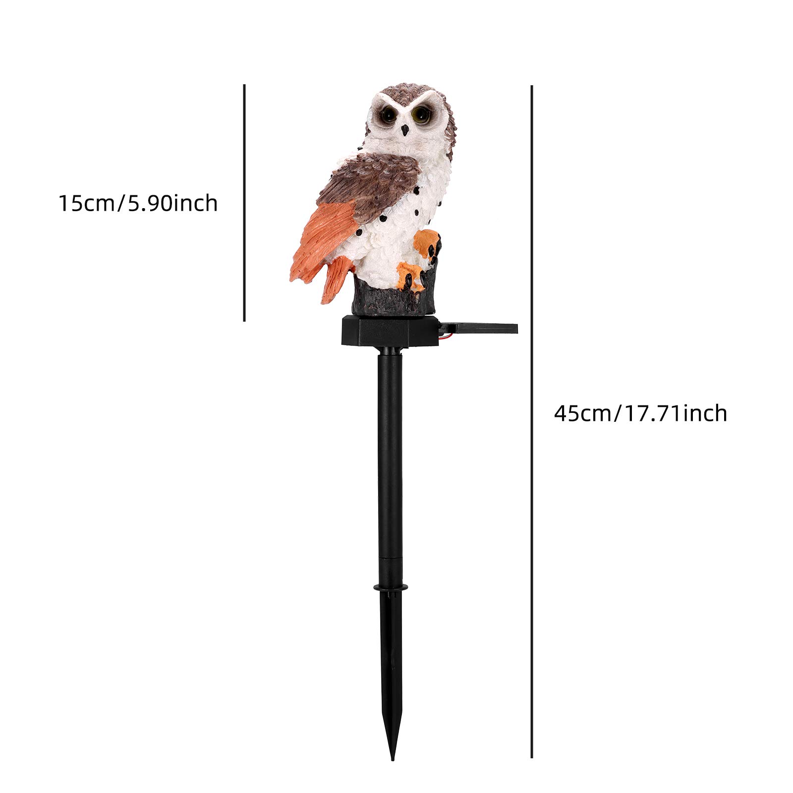 Solar Powered Owl Garden Lights - Waterproof Outdoor LED Solar Lights for Pathway, Lawn & Yard Decor - Durable Resin Stake Lights for Patio, Garden & Landscape Lighting