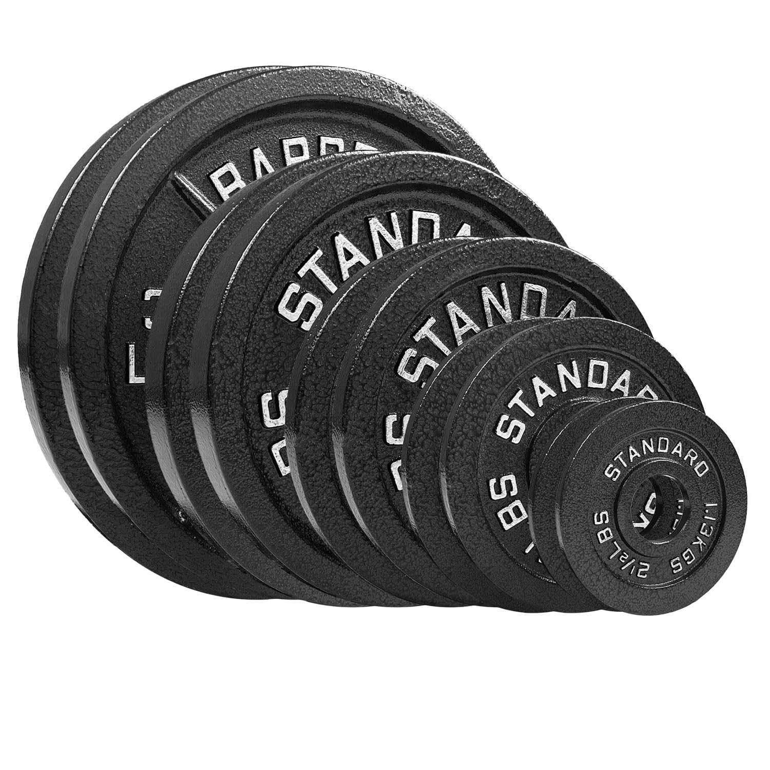 Premium Olympic Weight Plates 155lb Set - 35lb, 25lb, 10lb, 5lb & 2.5lb Coated Steel Plates for Powerlifting, CrossFit & Home Gym Workouts - Durable Olympic Standard Weightlifting Equipment for Strength Training