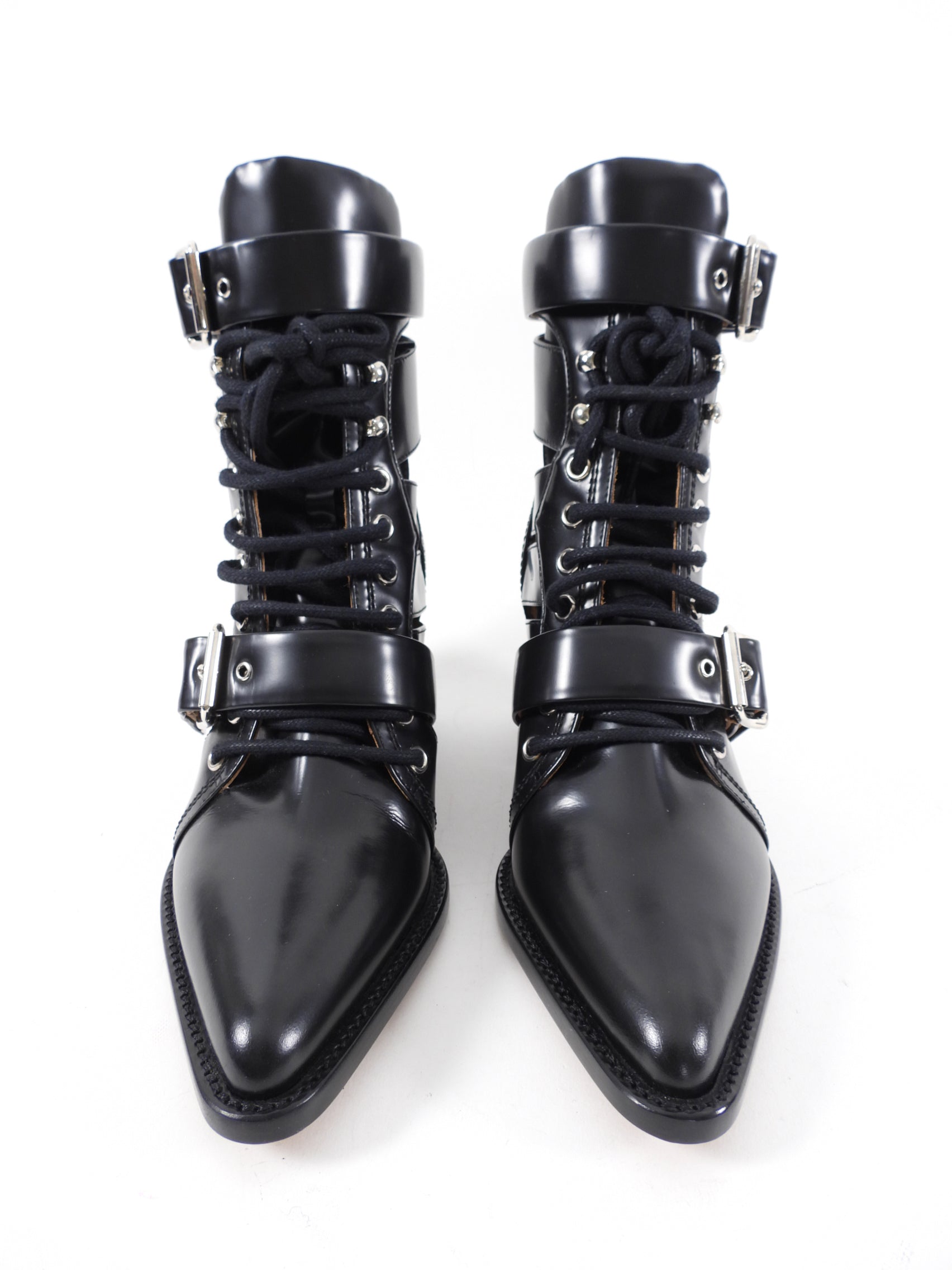 Chloe Black Glossed Leather Rylee Boots Women's Size 37 - Stylish Knee-High Boots for Fall & Winter Fashion, Office Wear & Night Out