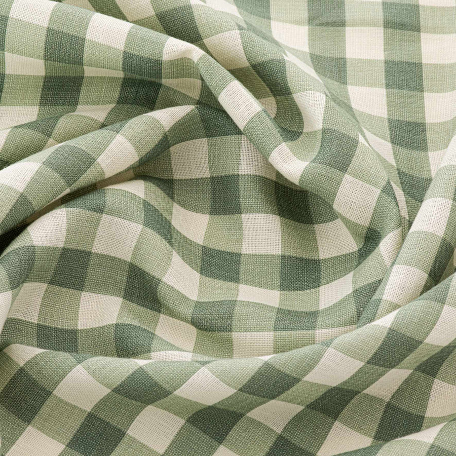 Vintage Check Linen Tablecloth - Forest Green Cotton Blend Classic Plaid Design for Dining Room, Kitchen, and Outdoor Picnic Decor