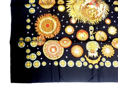 Authentic Hermes Le Roy Soleil The Sun King Vintage 90cm Silk Scarf - Rare Collectible Luxury Scarf for Women, Perfect for Elegant Outfits & Special Occasions