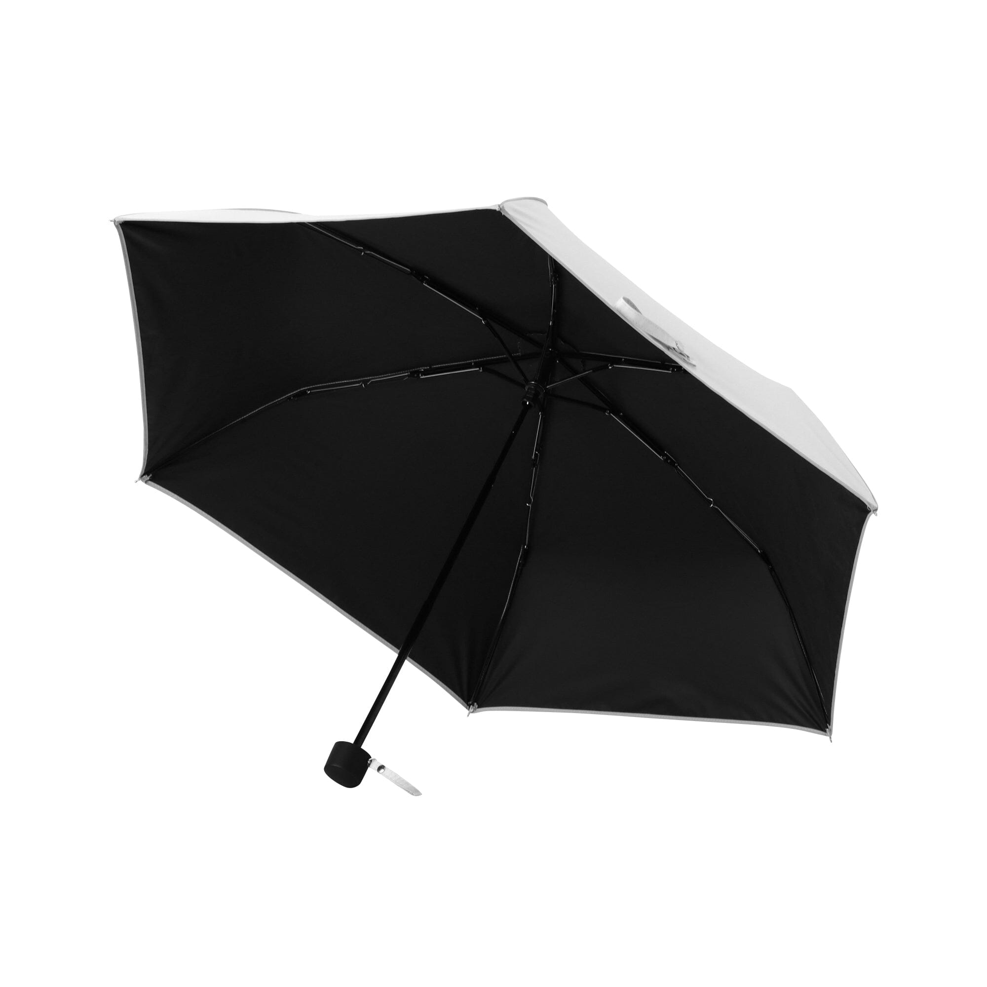 47cm White Blackout Piping Folding Umbrella - Compact Travel Umbrella for Rain & Sun Protection - Perfect for Commuting, Outdoor Events & Beach Trips