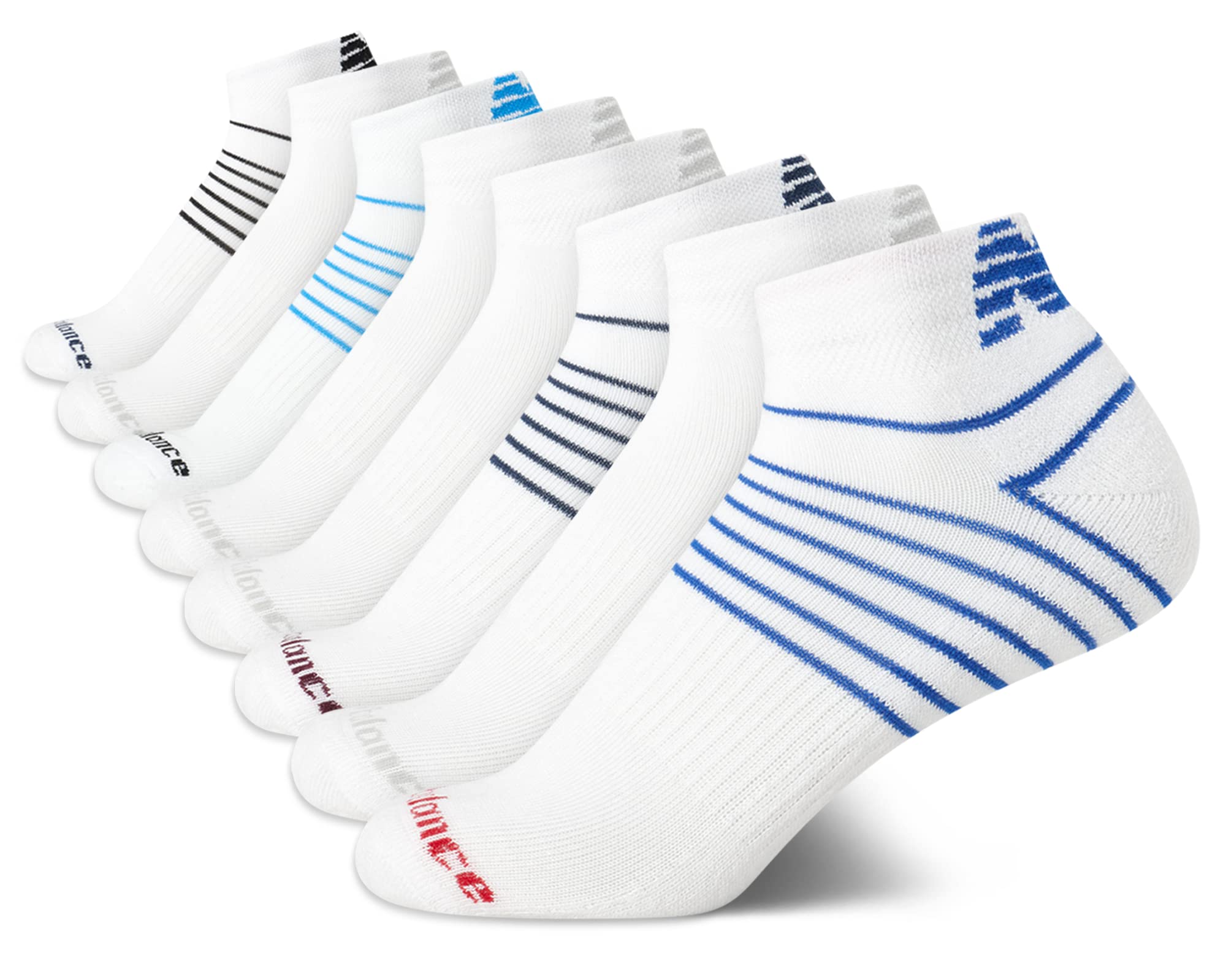New Balance Boys’ Performance Cushioned Quarter Socks - 8 Pack Athletic Socks for Running, Basketball & Everyday Wear - Breathable & Comfortable Kids' Sports Socks