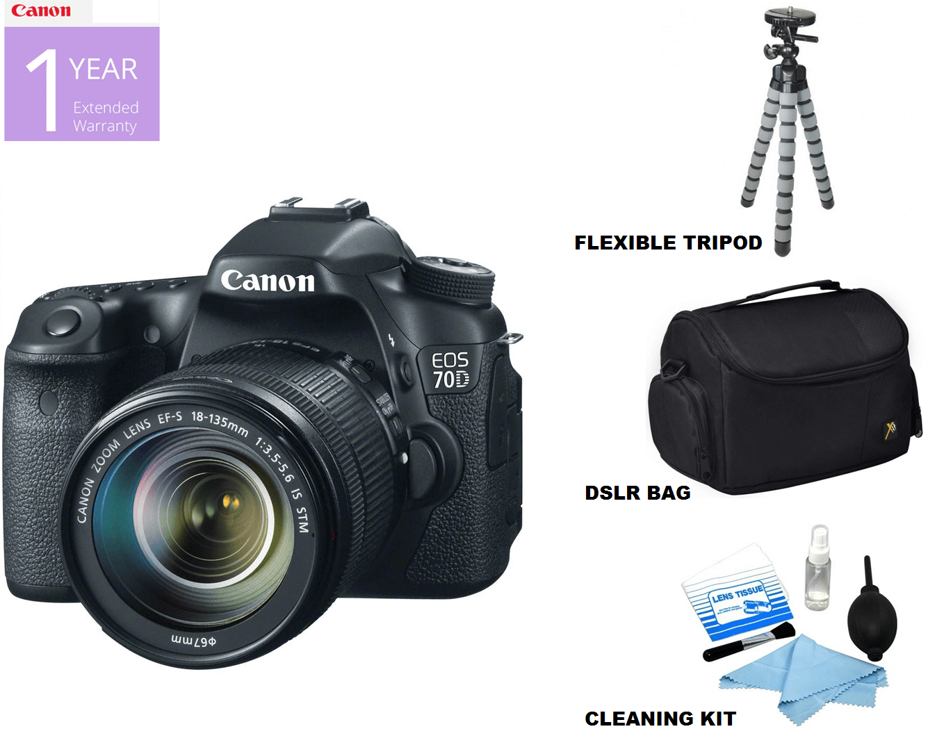 Canon EOS 70D/80D DSLR Camera with 18-135mm f/3.5-5.6 STM Lens Kit - Professional Photography for Travel, Sports & Events