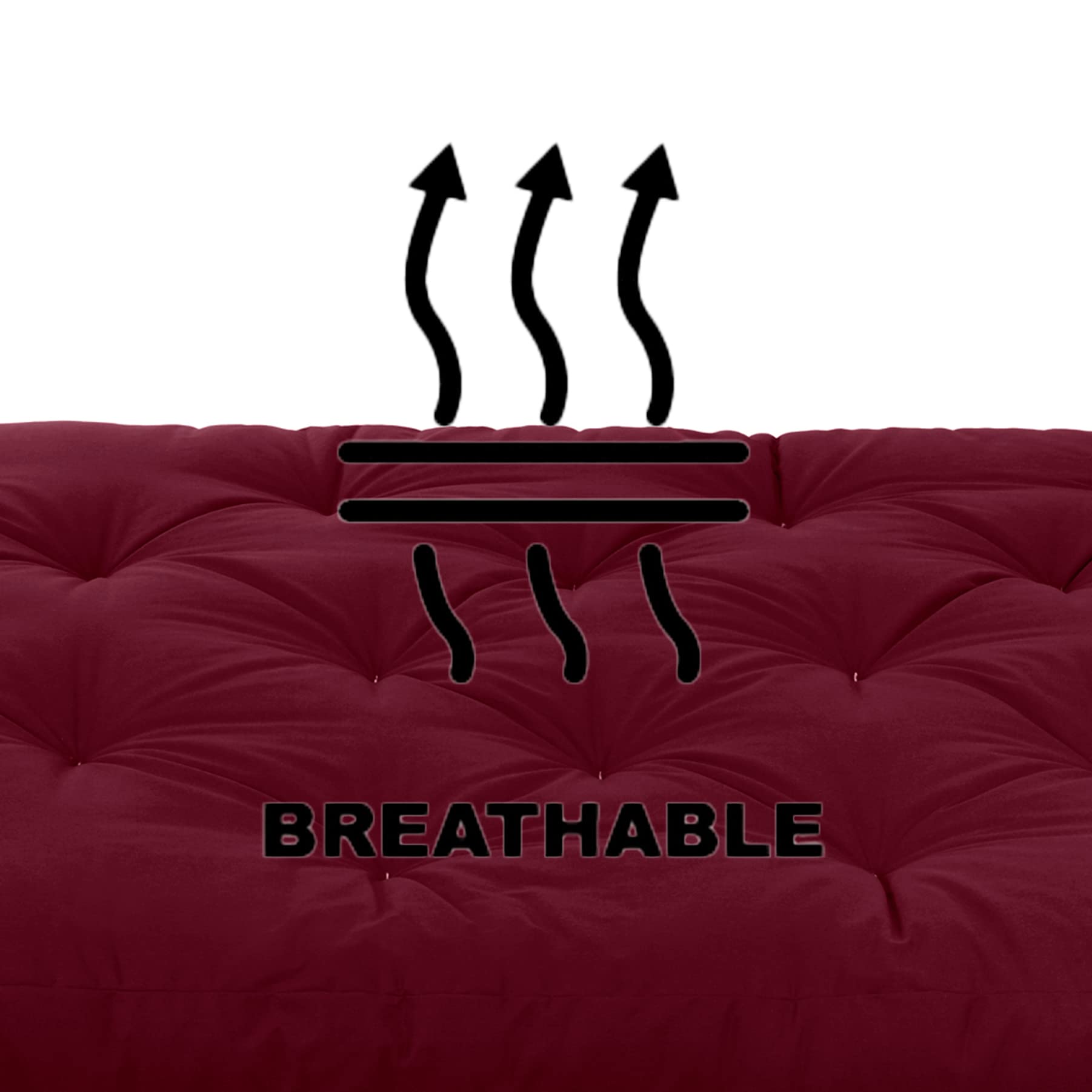 8-Inch Poly Solid Full Futon Mattress in Burgundy - Comfortable and Durable for Guest Beds, Dorm Rooms, and Small Spaces