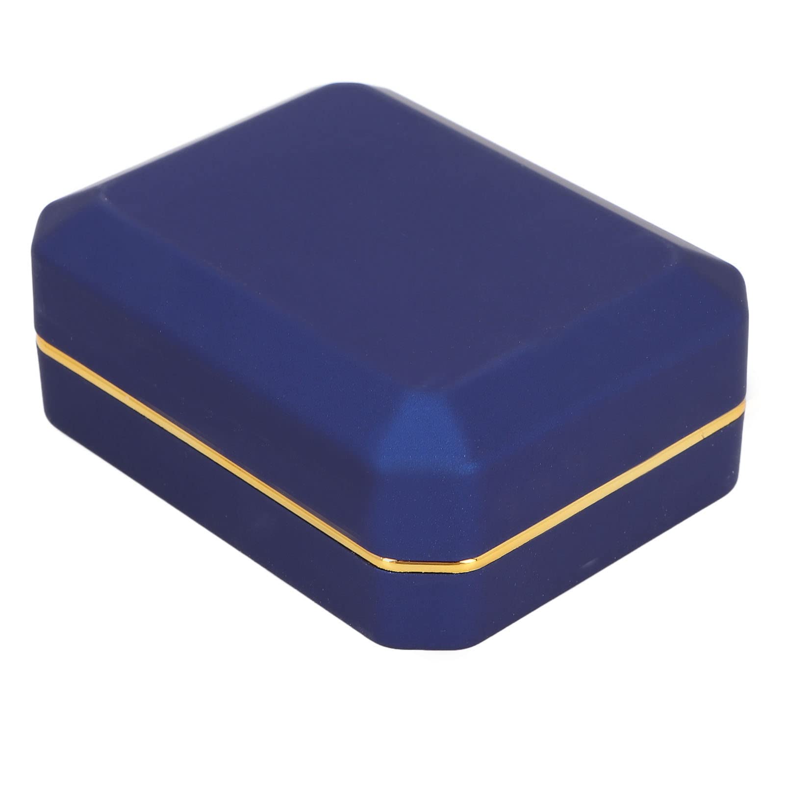 OLEQE Velvet Jewelry Display Box for Rings, Necklaces & Pendants - Engagement Wedding Ring Storage Case with Soft Flocking Interior - Perfect Gift Box for Jewelry (Blue) | Great for Bridal Showers, Anniversary Gifts & Jewelry Organization