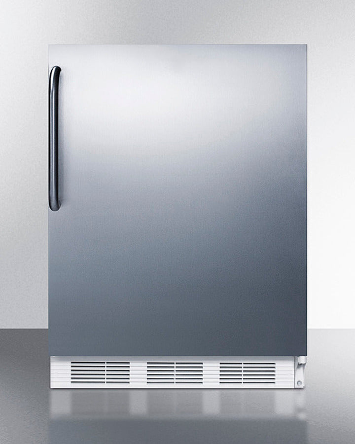 Accucold 24 Inch Wide All Refrigerator with Towel Bar Handle - Energy Efficient Compact Fridge for Home, Office, Dorm, or Garage Use - FF7WSSTB