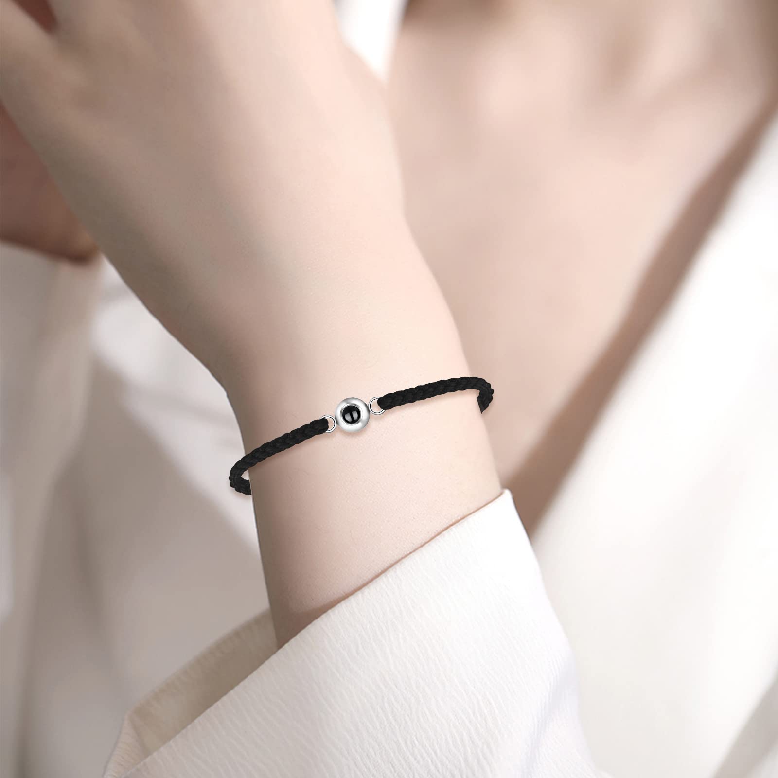 Custom Photo Bracelets with Personalized Picture Inside - Engraved Projection Memorial Gifts for Women, Men & Family - Perfect for Anniversaries, Birthdays & Special Occasions