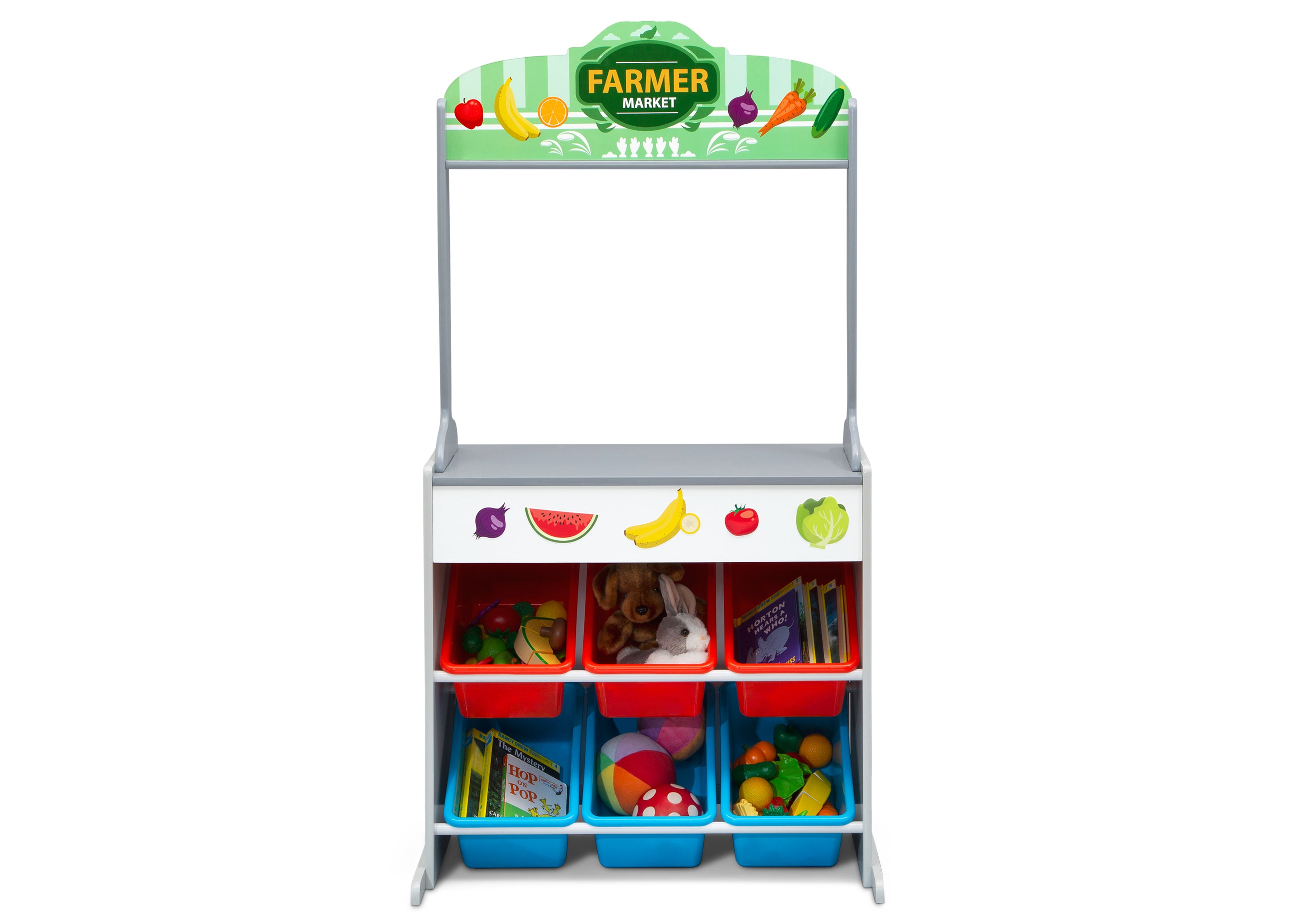 Reversible 4-in-1 Pretend Play Center with Chalkboard & Storage - Kids Activity Table for Drawing, Learning & Imaginative Play - Perfect for Home, Preschool & Daycare