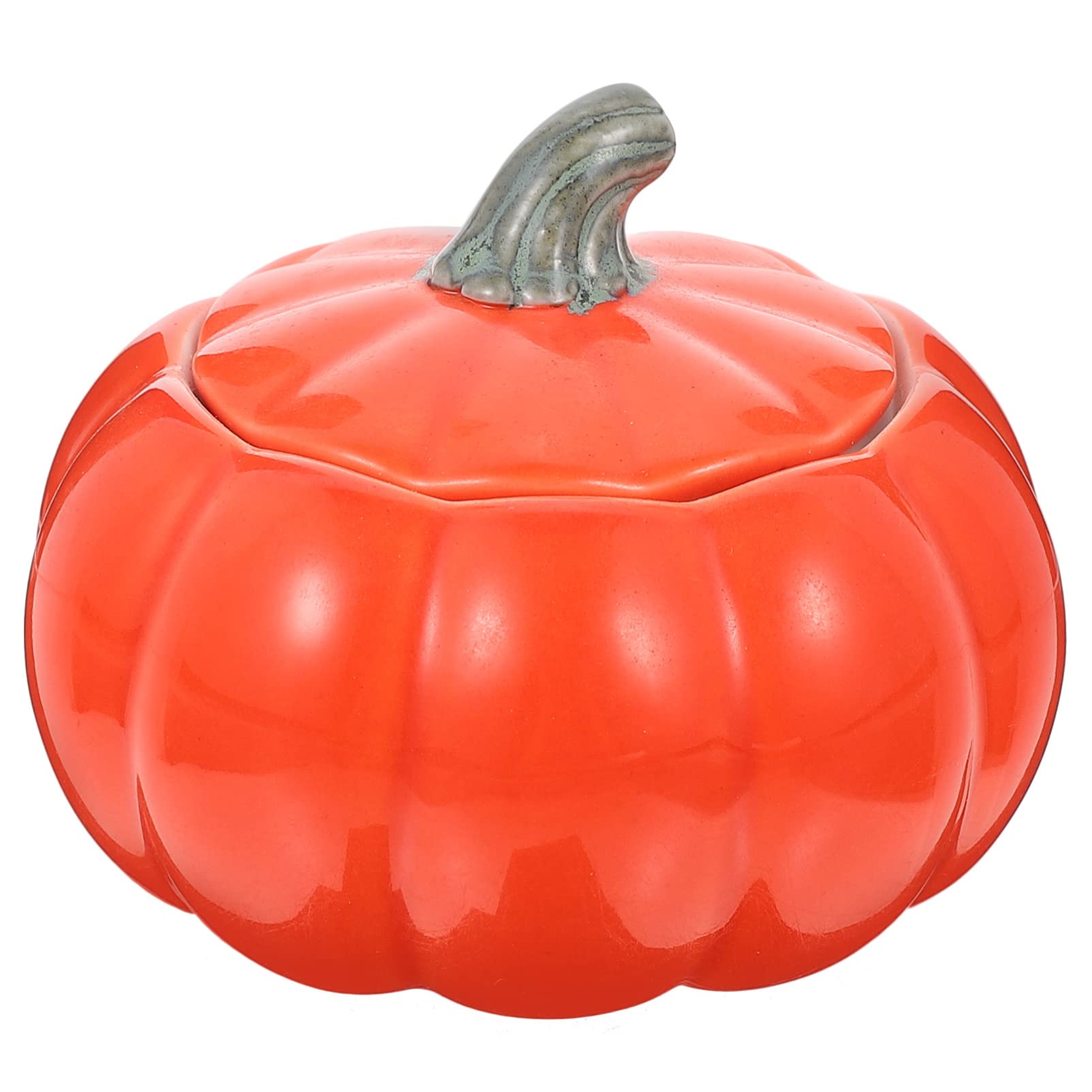 Pumpkin Shaped Ceramic Mug with Lid - Halloween Tea Canister, Coffee Bean Holder, Spice Jar - Perfect for Fall Decor, Thanksgiving & Halloween Parties
