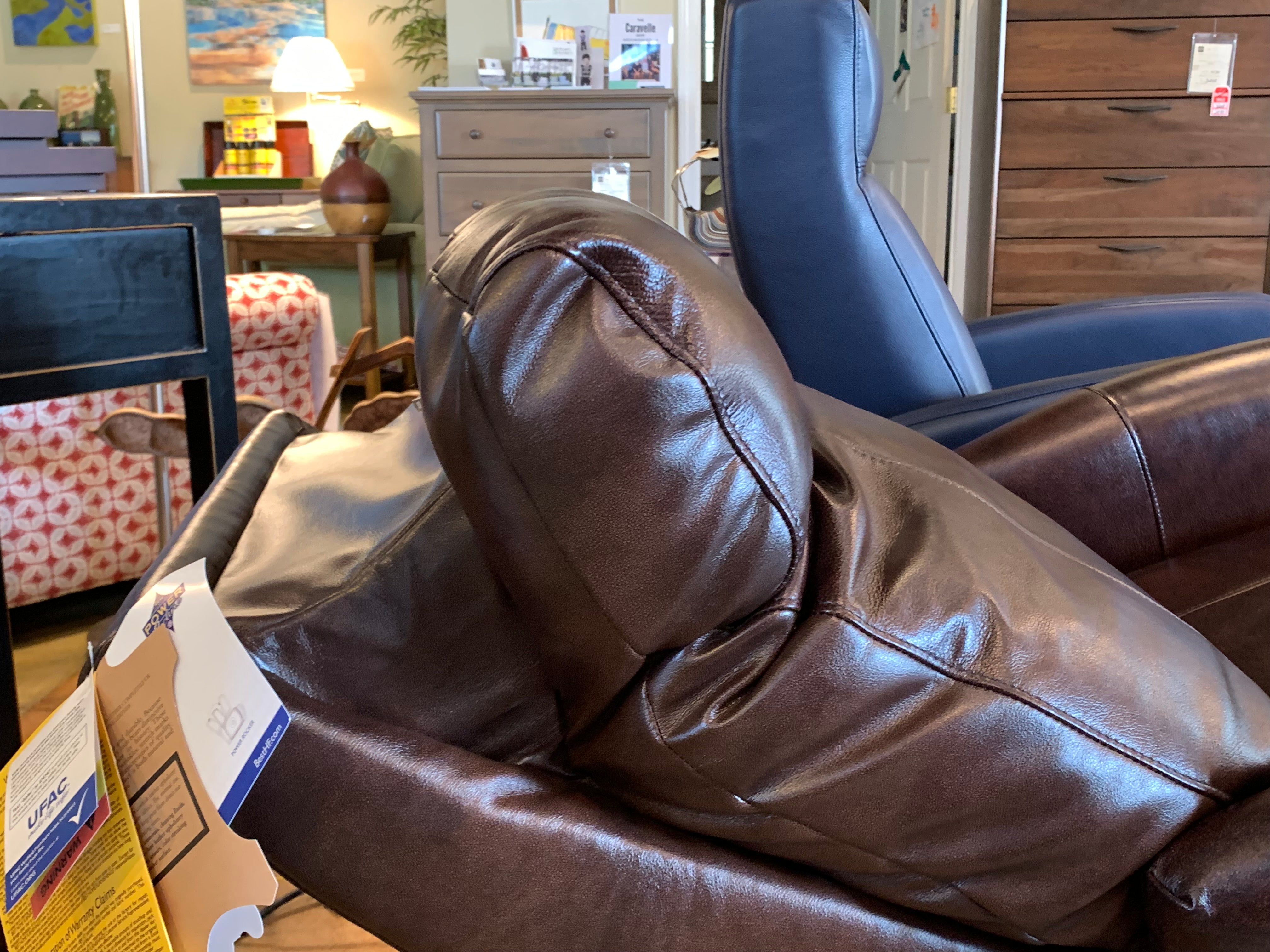 Compact Power Recliner Chair with Adjustable Headrest - Showroom Model - Perfect for Living Room, Home Theater & Office Relaxation