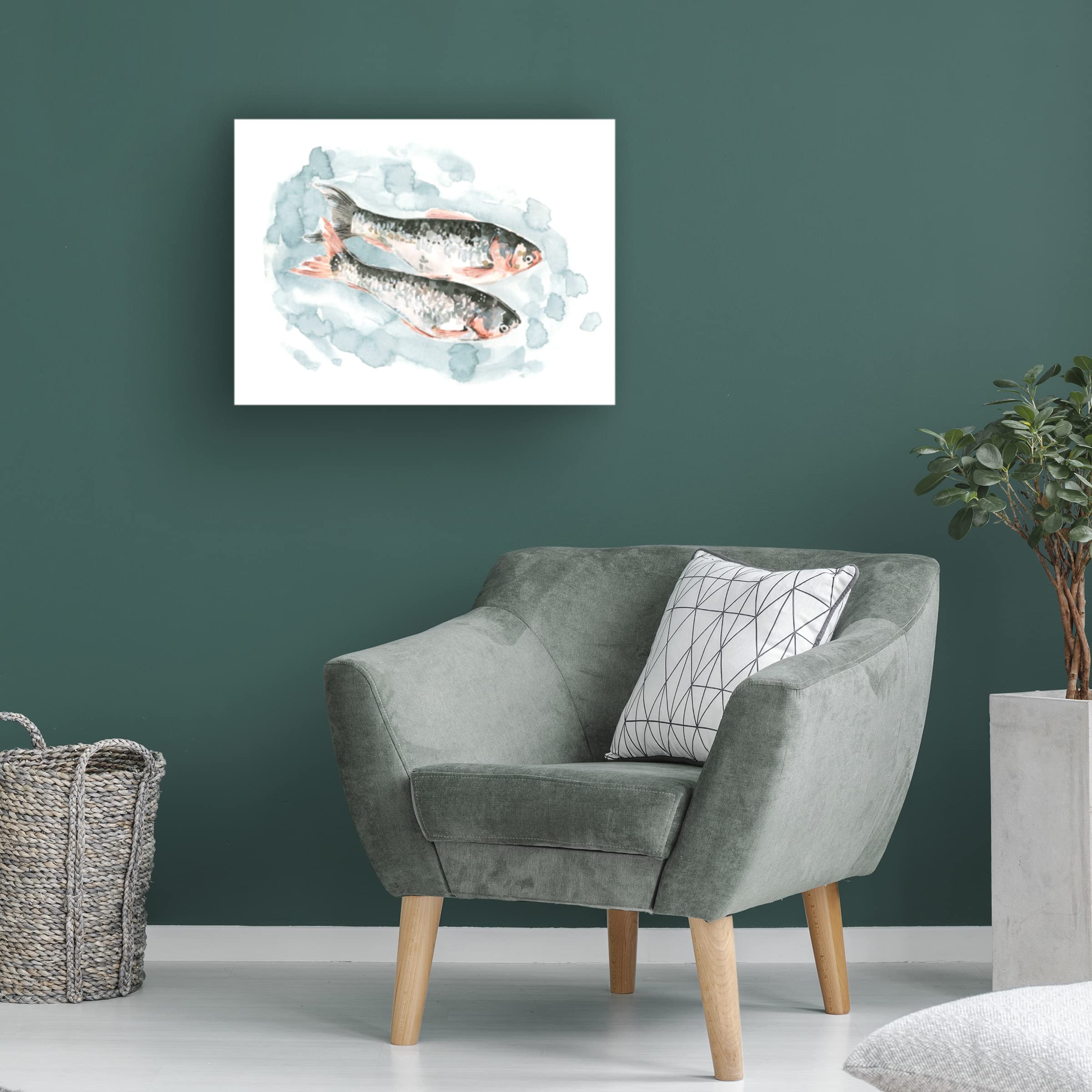 Emma Caroline 'Pisces Pair II' Canvas Wall Art Print - Zodiac Sign Home Decor for Living Room, Bedroom & Office