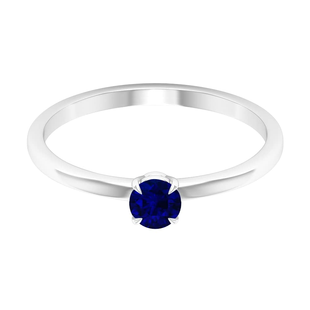 1/4 CT Natural Blue Sapphire Promise Ring in 14K Solid Gold – Elegant Solitaire Engagement Ring for Women, Perfect for Anniversaries, Proposals & Special Occasions