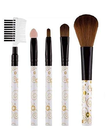 **5-Piece Soft Bristle Synthetic Makeup Brush Set – Includes Lip, Highlighter, Foundation, Eyeshadow & Eyebrow Brushes – Perfect for Women & Girls – Ideal for Everyday Makeup, Travel & Professional Use**