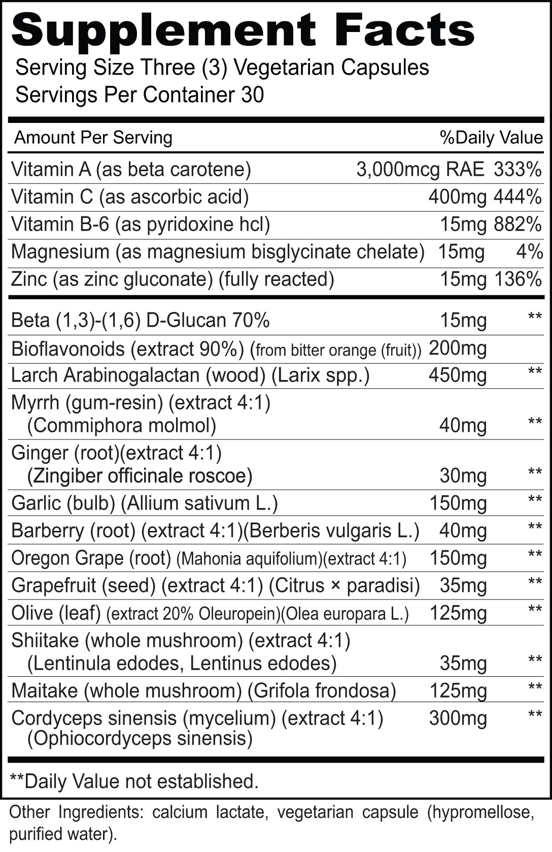 Biotic Extra™ Immune Support Supplement (90 Vegetarian Capsules) - Mushroom Blend with Vitamins & Minerals for Stronger Immunity | Daily Wellness & Immune Booster for Adults