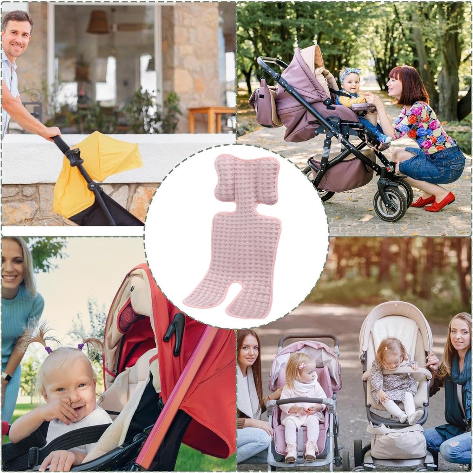 Baby Stroller Cooling Pad - Breathable Ice Silk Seat Liner for Infants & Toddlers - Summer Car Seat Cooler Cushion (Pink) - Perfect for Hot Weather, Long Car Rides & Outdoor Stroller Walks