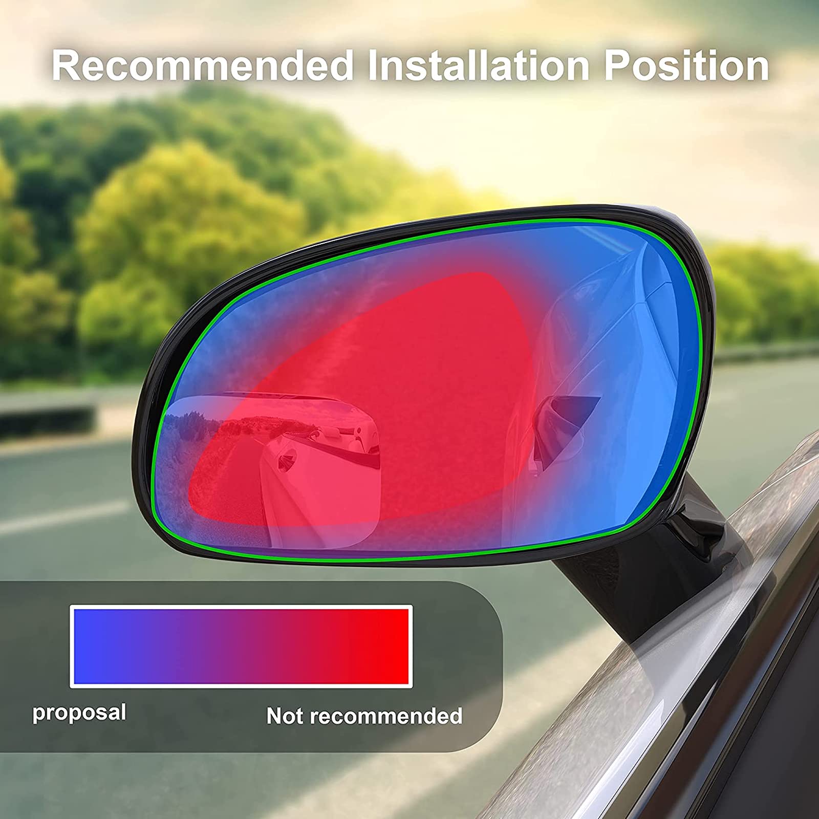 HD Glass Blind Spot Mirror - Convex Sickle Shape for 360° Adjustment, Wide Angle Rear View Mirror (1 Pair) - Perfect for Trucks, SUVs & Cars to Eliminate Blind Spots