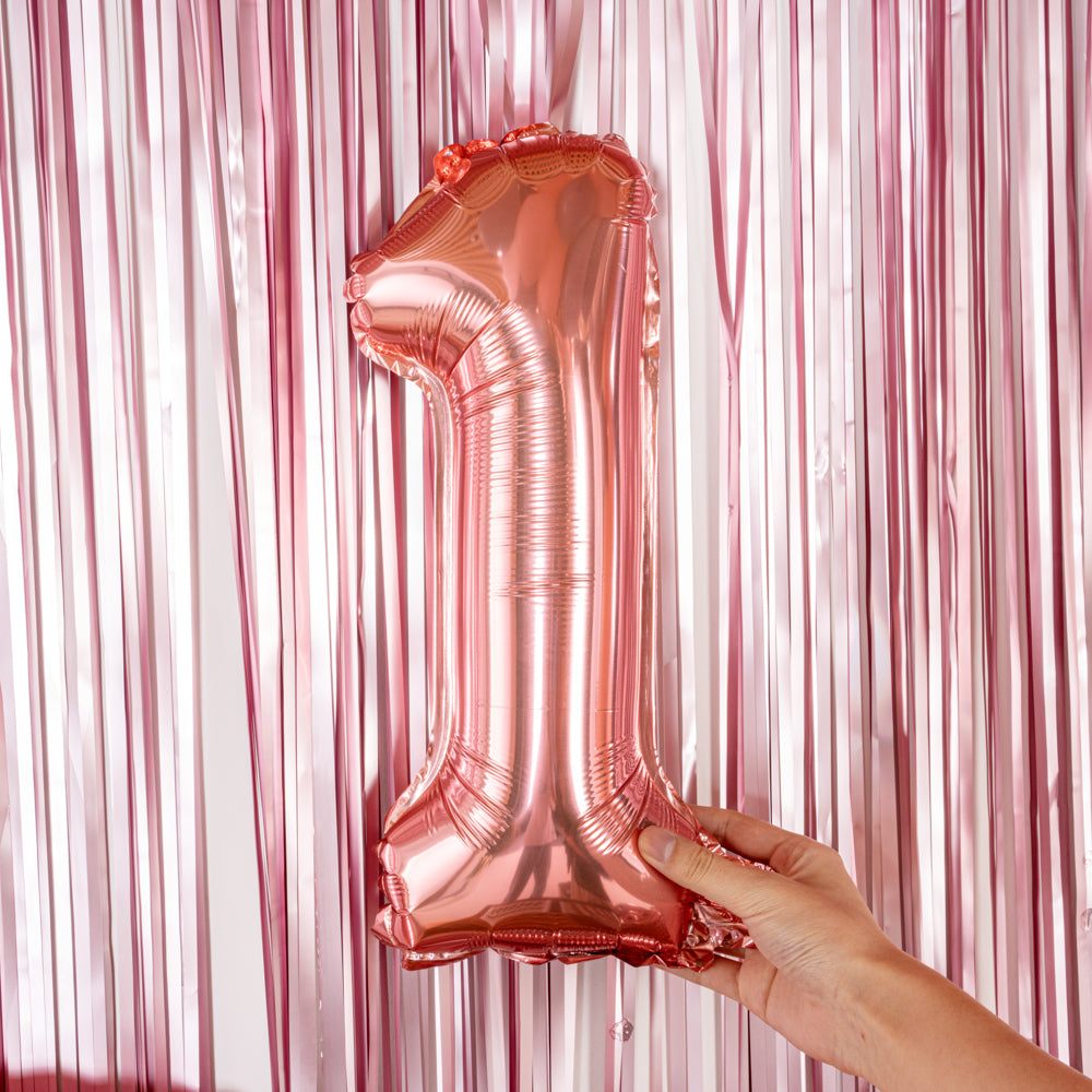 Balloonify Rose Gold Mylar Number 1 Balloon - 16 Inch Large Foil Balloon for Birthday Party Decorations, Baby Showers, Anniversary Celebrations (1 Count Box)