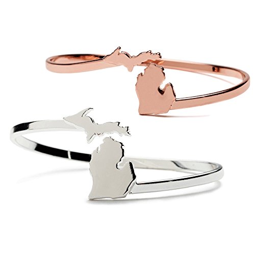 Set of 2 Michigan Bangle-Silver, Copper Plated
