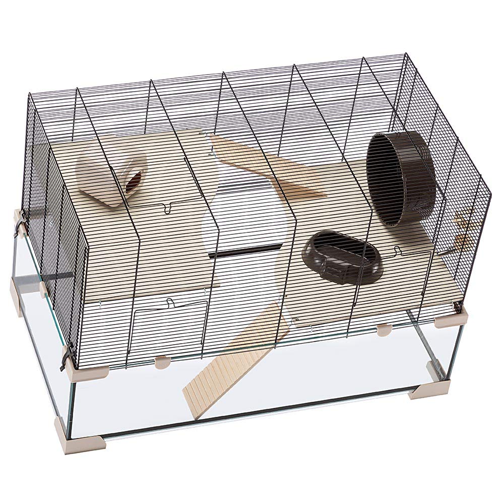 Ferplast Karat 80 Hamster Cage 31 x 18 x 21 Inches - Spacious Black Mouse Habitat with Durable Metal Bars & Deep Base - Perfect for Hamsters, Mice, Gerbils & Small Pets - Ideal for Home, Classroom or Office Use