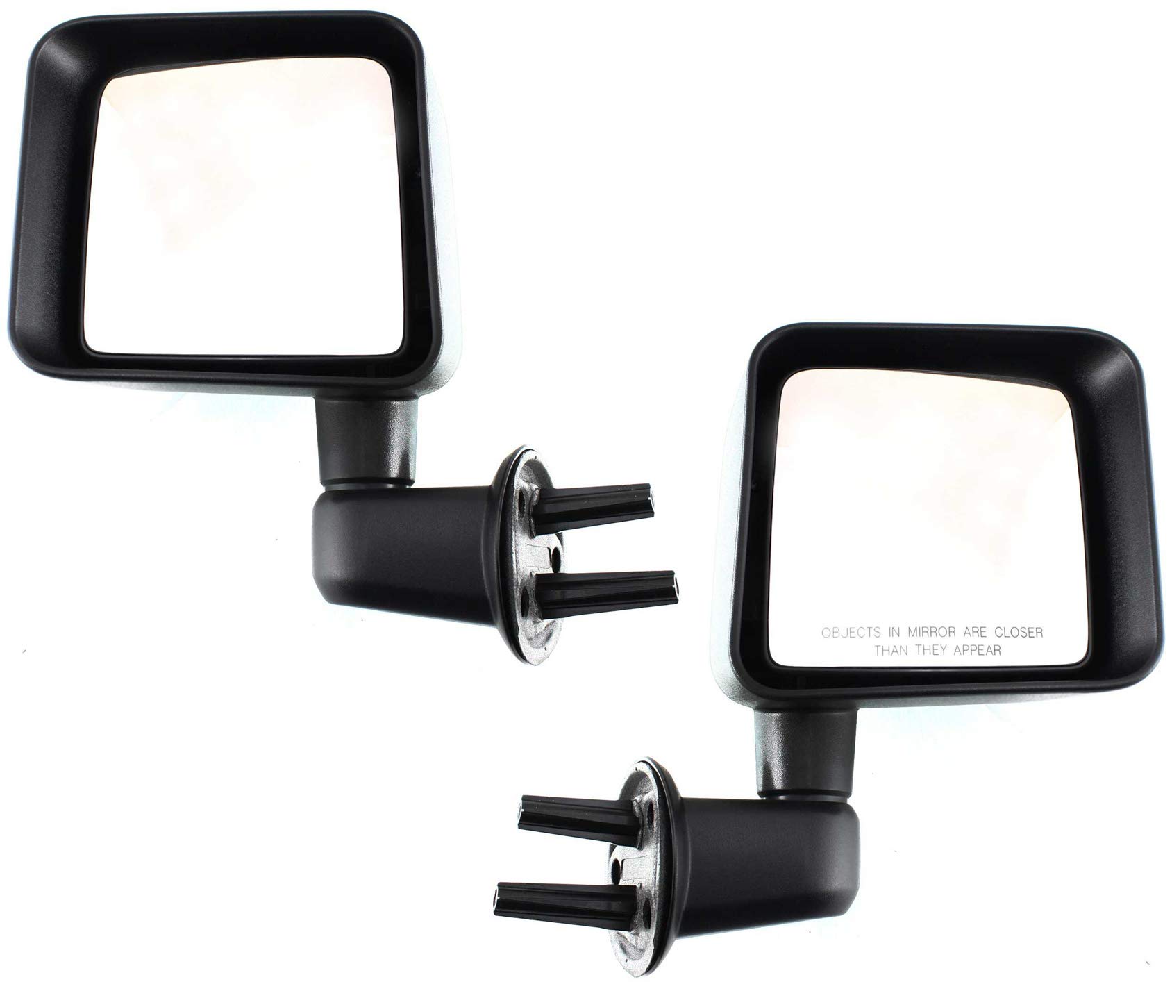 Kool Vue Textured Side Mirrors for Jeep Wrangler 2007-2017 - Driver & Passenger Replacement - Durable Off-Road & Daily Driving Accessories