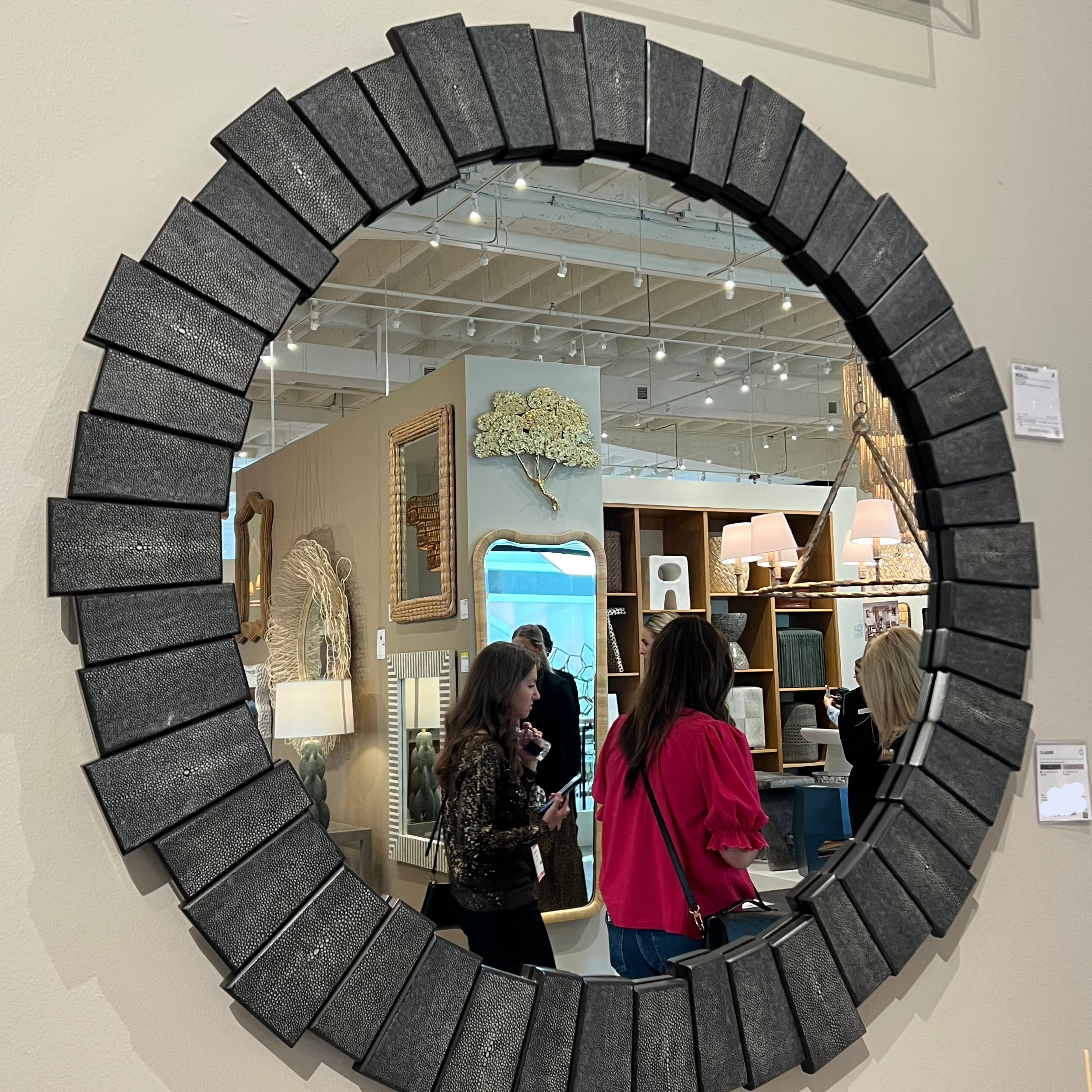 Claude Mirror Cool Gray Faux Shagreen - Multiple Size Options | Elegant Wall Decor for Living Room, Bedroom & Entryway