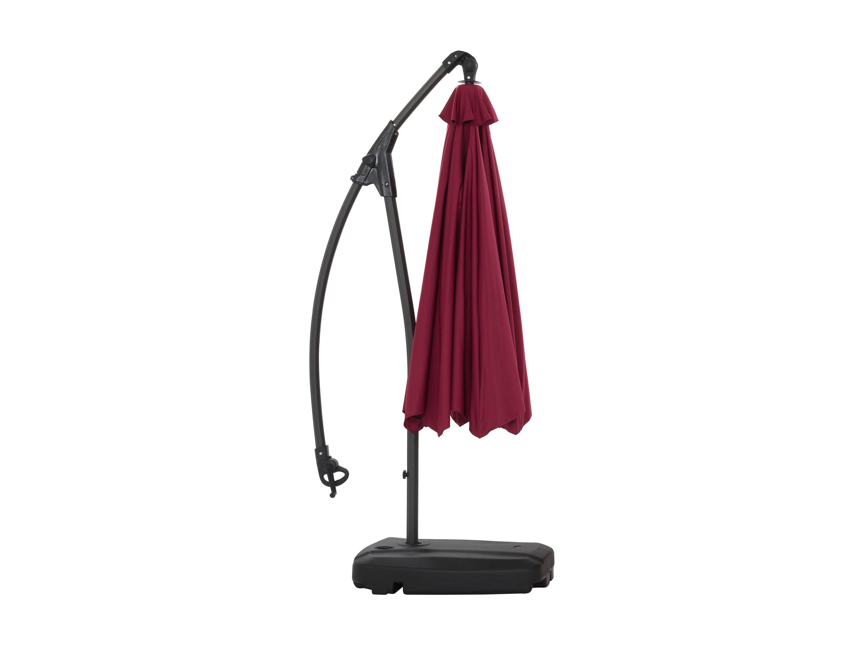 10ft Wine Red Cantilever Umbrella with Heavy Duty Base - Outdoor Patio Sun Shade for Garden, Poolside, and Backyard Relaxation
