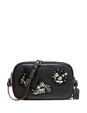 Coach Mickey Mouse Patches Crossbody Pouch - Genuine Leather Shoulder Bag for Women | Perfect for Travel, Shopping & Everyday Use