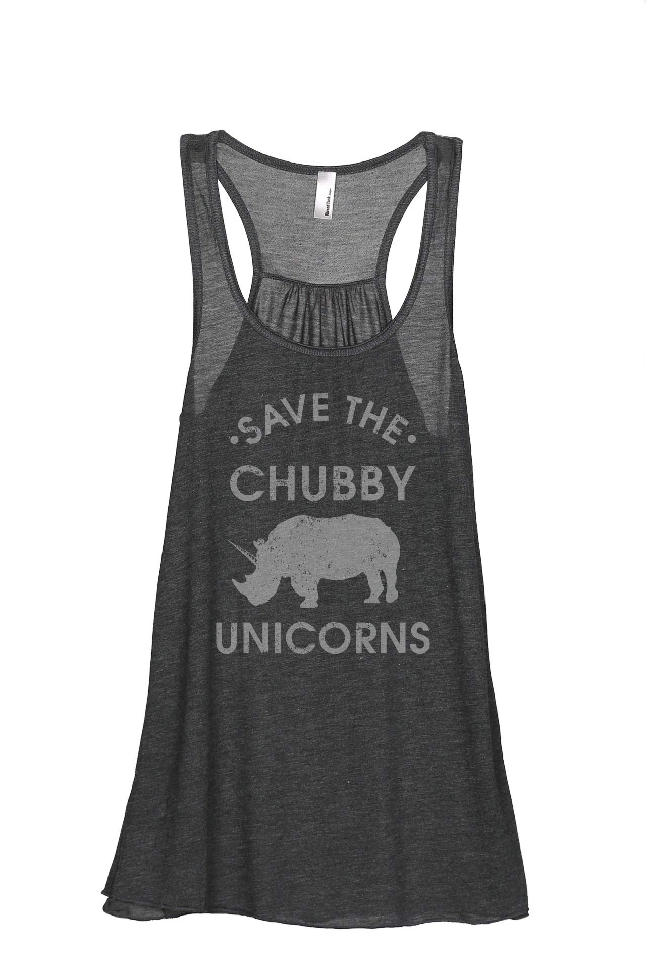 Save The Chubby Unicorns Women's Sleeveless Flowy Racerback Tank Top - Summer Casual Wear, Yoga, Beach & Lounge Outfit