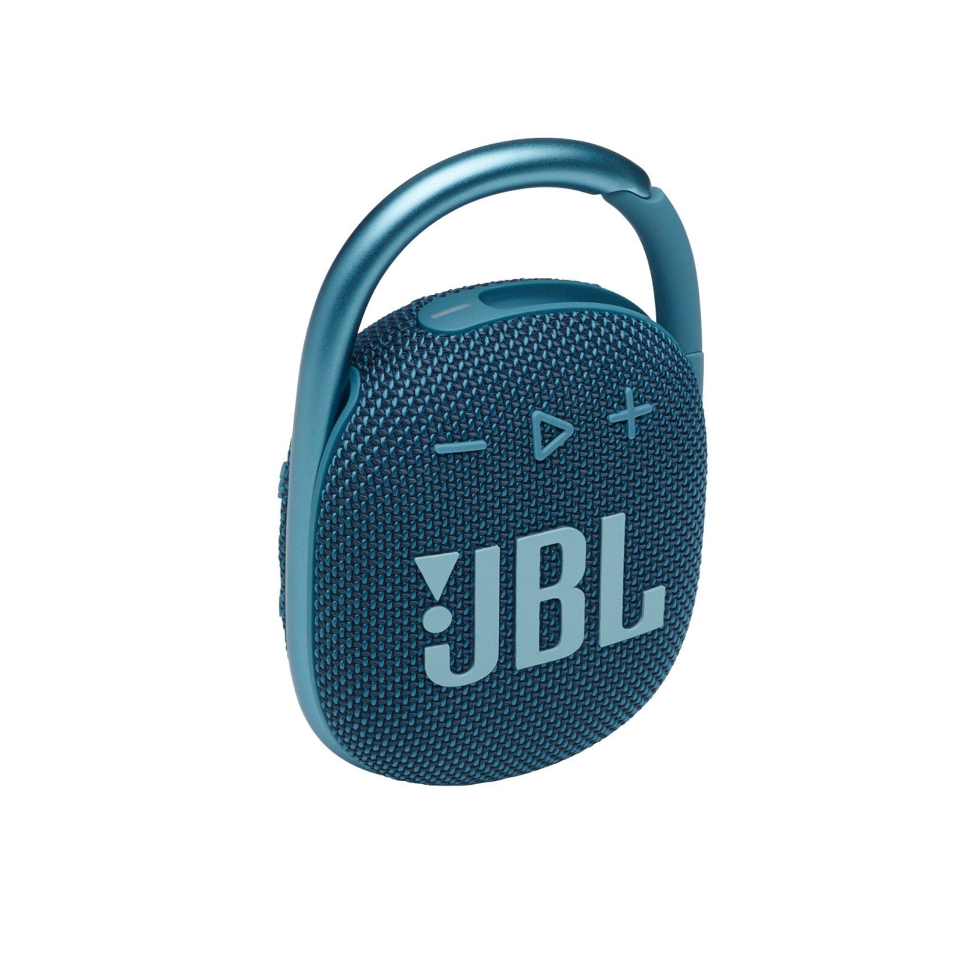 JBL Clip 4 Portable Bluetooth Speaker - Wireless Waterproof Mini Speaker with 10H Playtime, Rich Bass & Built-in Carabiner (Renewed, Blue) - Perfect for Outdoor Adventures, Travel, Beach & Shower Use
