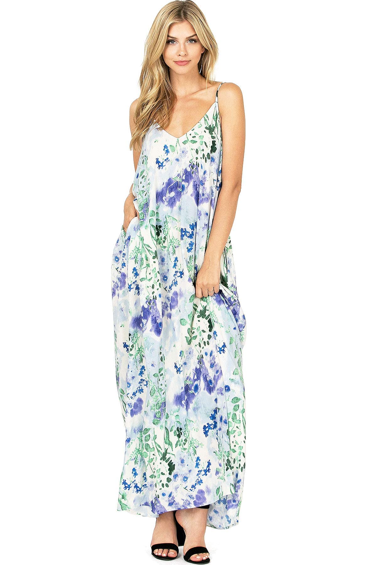 Love Stitch Women's Lightweight Linen Maxi Dress - Casual Summer Beach Dress for Vacation, Boho Chic Outfit, Maternity & Everyday Wear