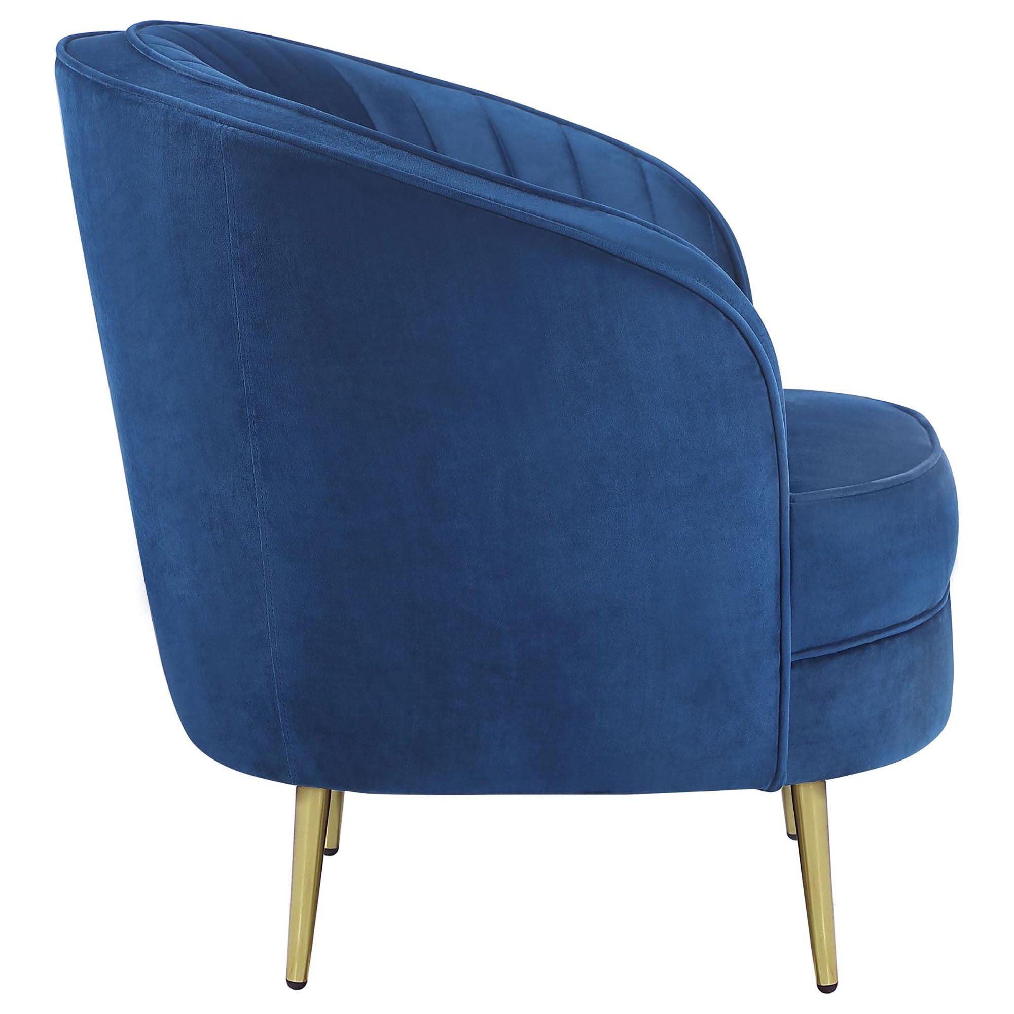 Blue Channel Tufted Chair - Upholstered Accent Chair with Button Tufting for Living Room, Bedroom or Office - Comfortable Modern Furniture for Home Decor