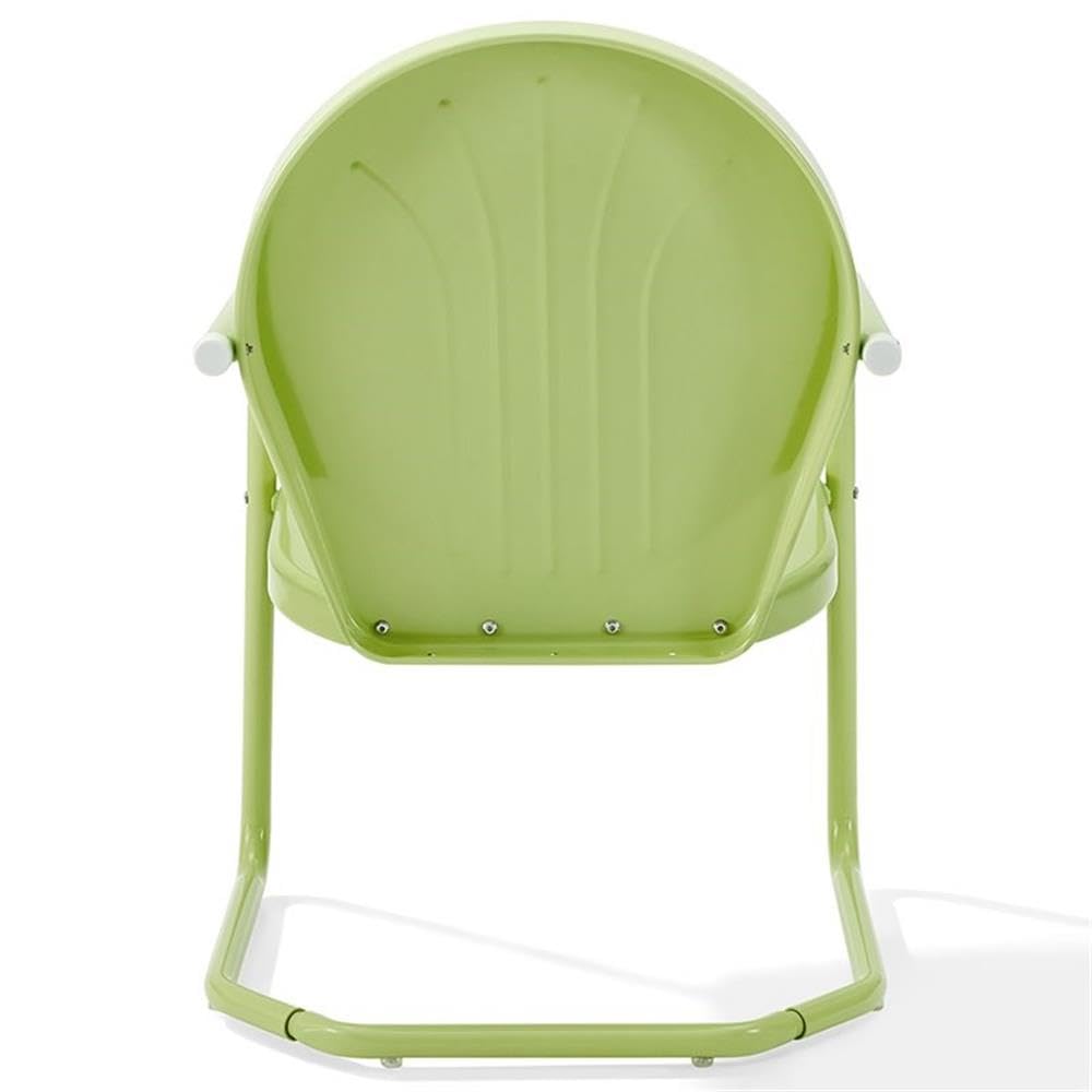 Durable Industrial Steel Metal Patio Chair with Lime Gloss Finish - Perfect for Outdoor Dining, Garden Relaxation & Poolside Lounging