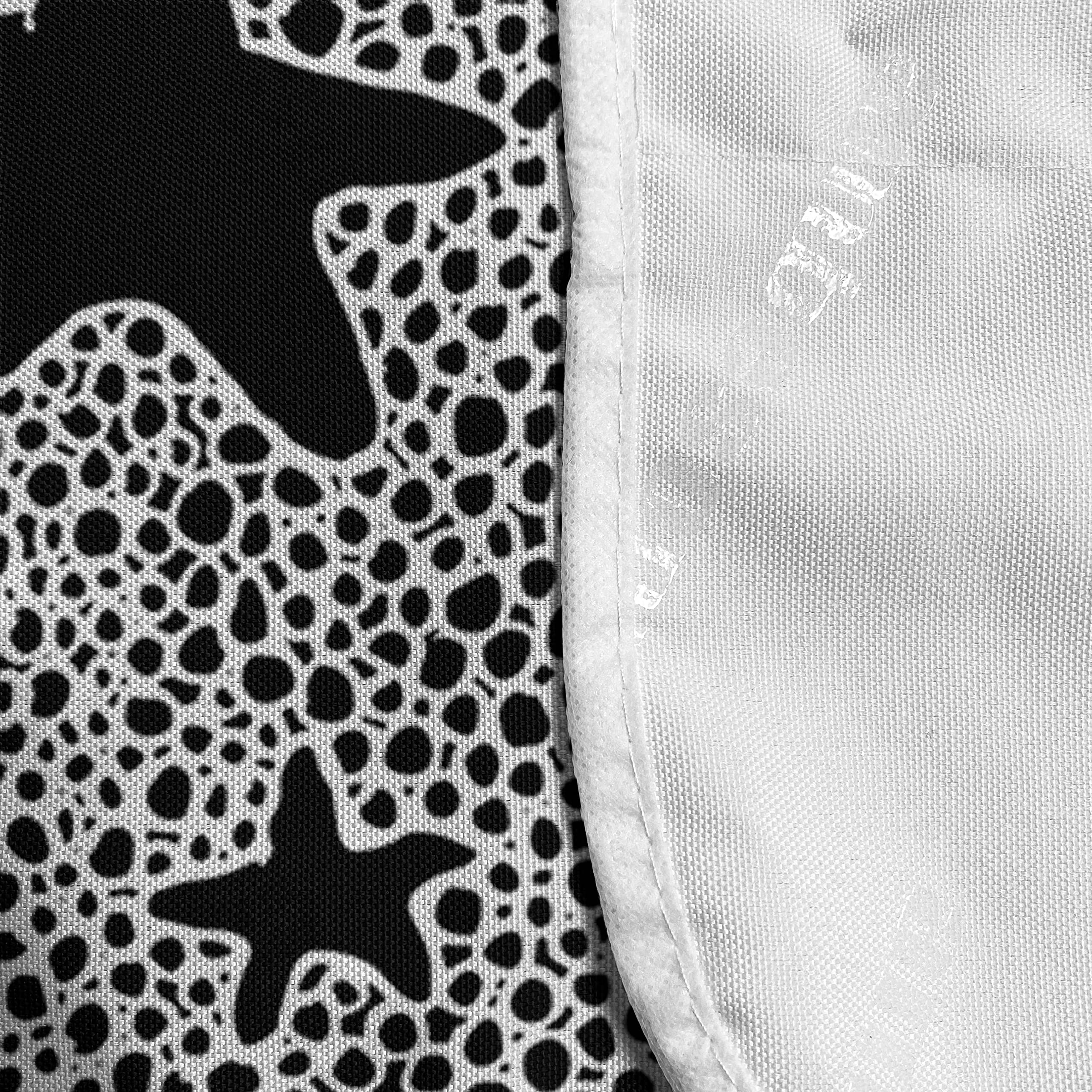 Ambesonne Geometric Microwave Oven Cover - Modern Star Pattern with Hand-Drawn Dots, Waterproof Kitchen Organizer with Pockets, 36