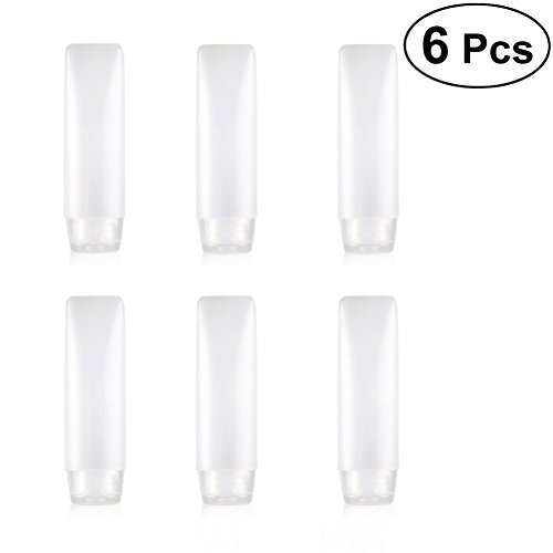 OSALADI 6-Piece Travel Squeeze Bottles Set - 30ml Portable Leak-Proof Soap Dispensers & Lotion Containers for Toiletries, Cosmetics, and Skincare - Perfect for Air Travel, Gym, Camping, and Home Countertop Organization