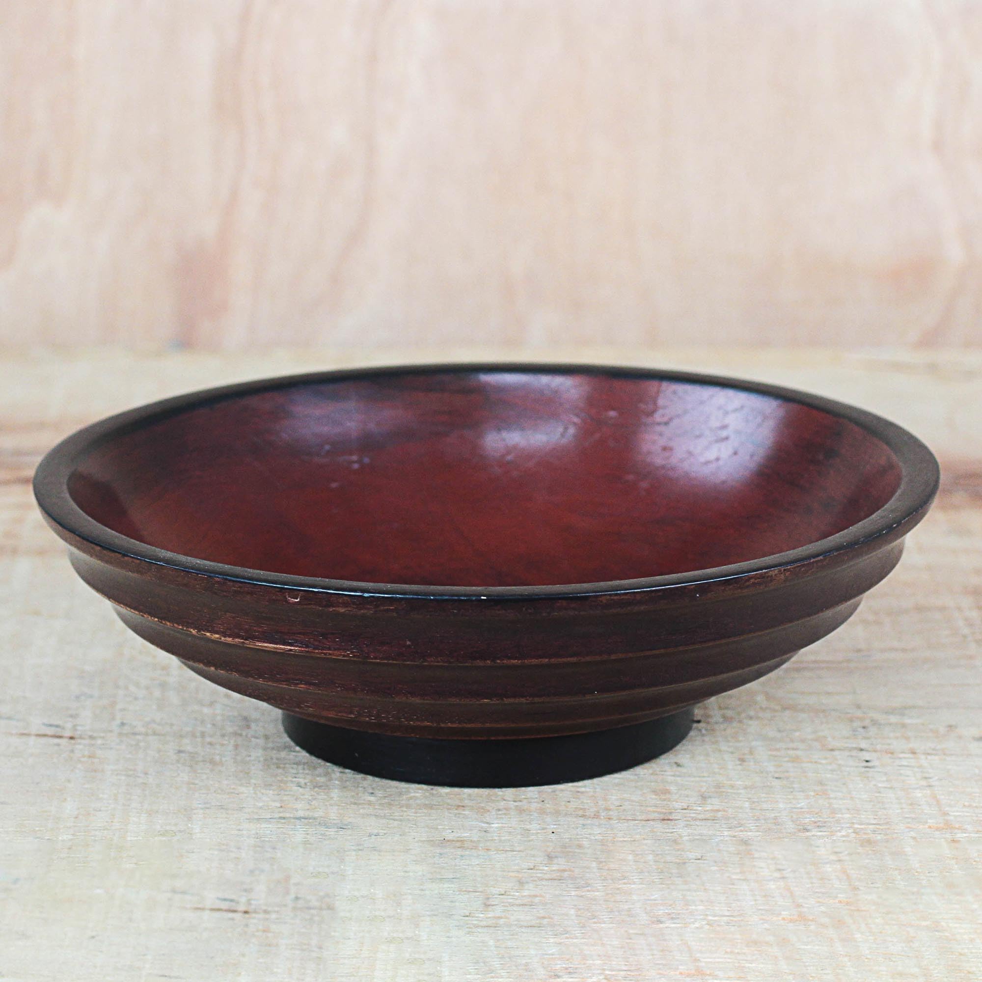 Handmade Cedar Wood Decorative Bowl from Ghana - 11